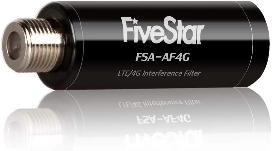 فیلتر LTE پنج ستاره برای بهبود سیگنال آنتن تلویزیون - تصفیه کننده سیگنال آنتن HDTV - فیلتر سیگنال 4G برای کانال های واضح - کاهش تداخل از دکل های تلفن همراه - فرکانس عبوری 5-599 مگاهرتز