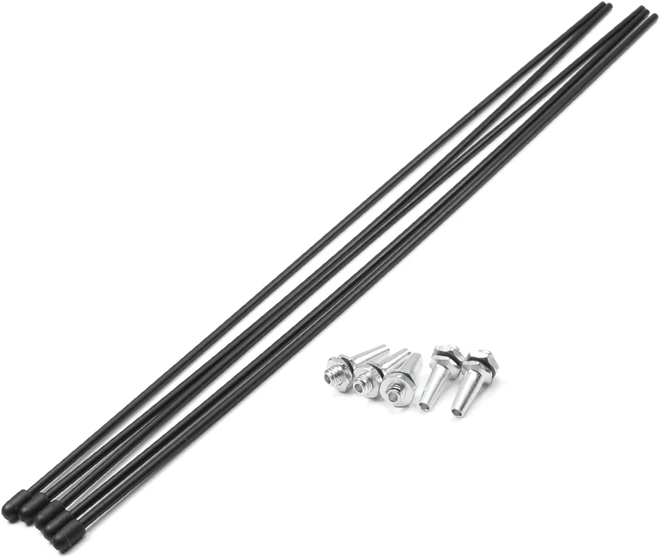 آنتن RC مشکی با پایه و درپوش نقره ای برای قایق RC، 5 عدد