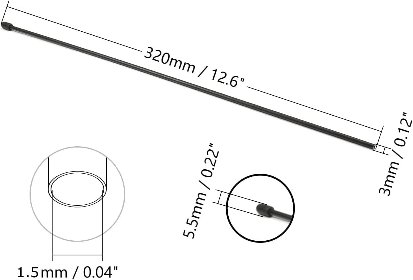 آنتن RC مشکی با پایه و درپوش نقره ای برای قایق RC، 5 عدد