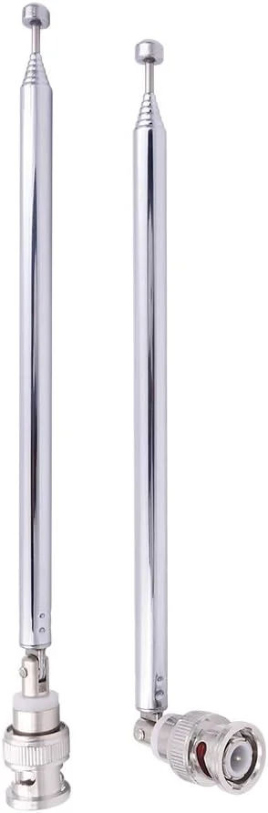 آنتن رادیویی BNC مدل Fancasee بسته 2 عددی، با کانکتور نر BNC، آنتن تلسکوپی استیل ضد زنگ HF VHF UHF BNC برای رادیوهای قابل حمل، اسکنر پلیس و گیرنده