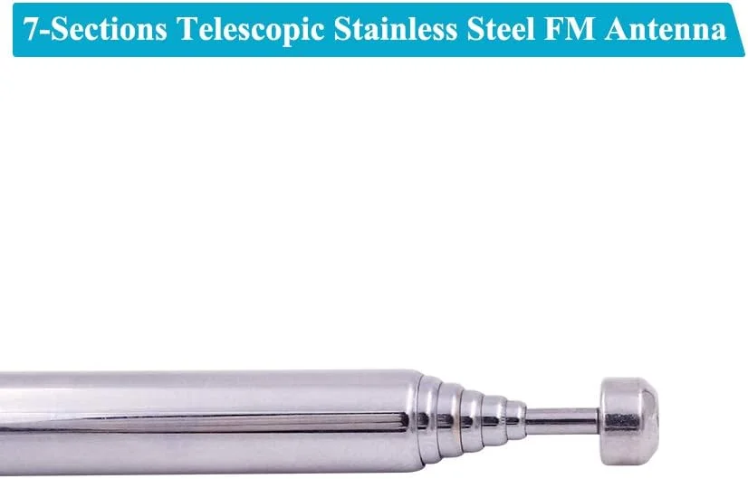 آنتن FM تلسکوپی فنکسی (2 عددی) 75 اهم با کانکتور نری نوع F پیچی، آداپتور جک برای رادیو FM، گیرنده استریو AV، سیستم آمپلی فایر سینمای خانگی، داخلی و خارجی