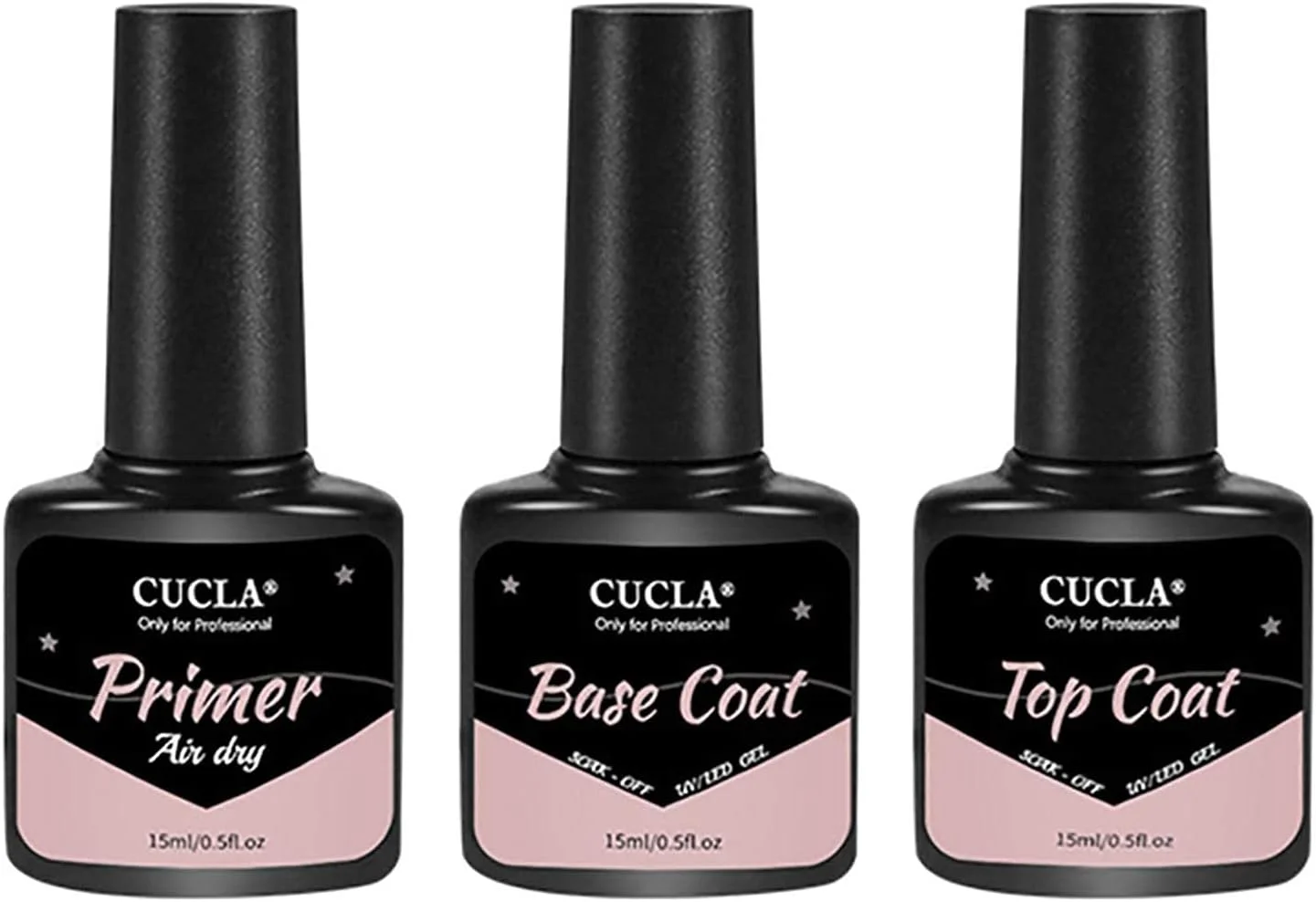 مجموعه لاک ناخن PAKEY شامل تاپ کت مات، پرایمر و بیس کت، تاپ کت ژلی بدون نیاز به پاک کردن، مجموعه لاک ژل با پوشش مات و براق و ماندگاری بالا، 3 عدد/15 میلی لیتر