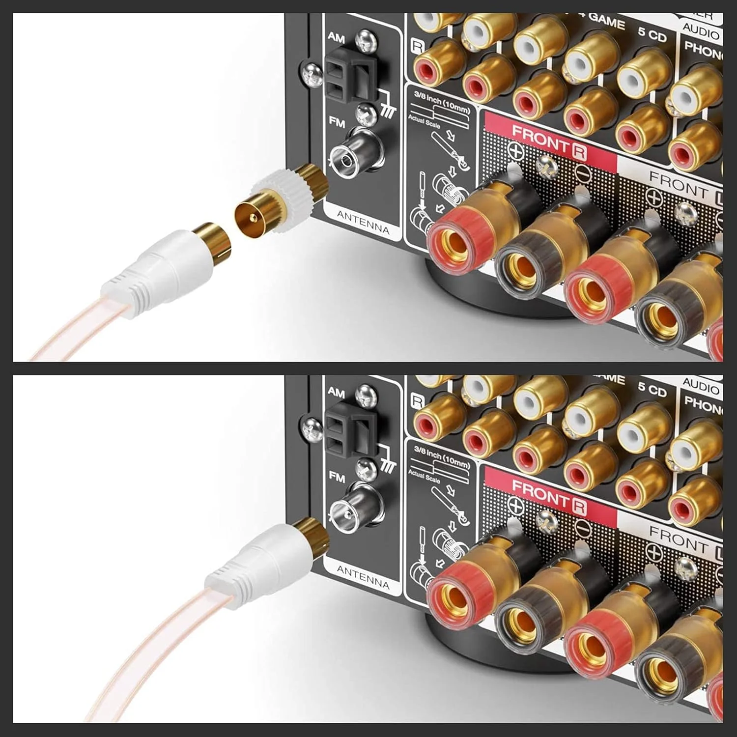 آنتن FM دوقطبی داخلی eMagTech، هوایی 75 اهم با کابل افزایش طول 1.6 متری برای سیستم موسیقی، رادیو داخلی، گیرنده استریو بلوتوث، سازگار با سیستم صوتی AV یاماها، دنون، اونکیو