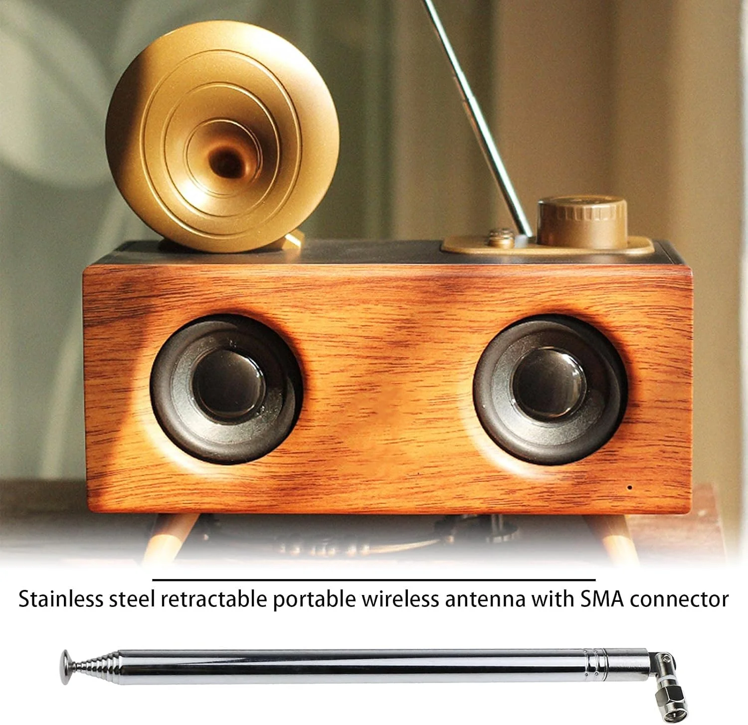 آنتن تلسکوپی 10 قسمتی eMagTech، 2 عدد، 200-1200 میلی متر، قطر 10 میلی متر، جایگزین آنتن DAB FM برای رادیو، تلویزیون، سیستم بی سیم VHF/UHF، فولاد ضد زنگ