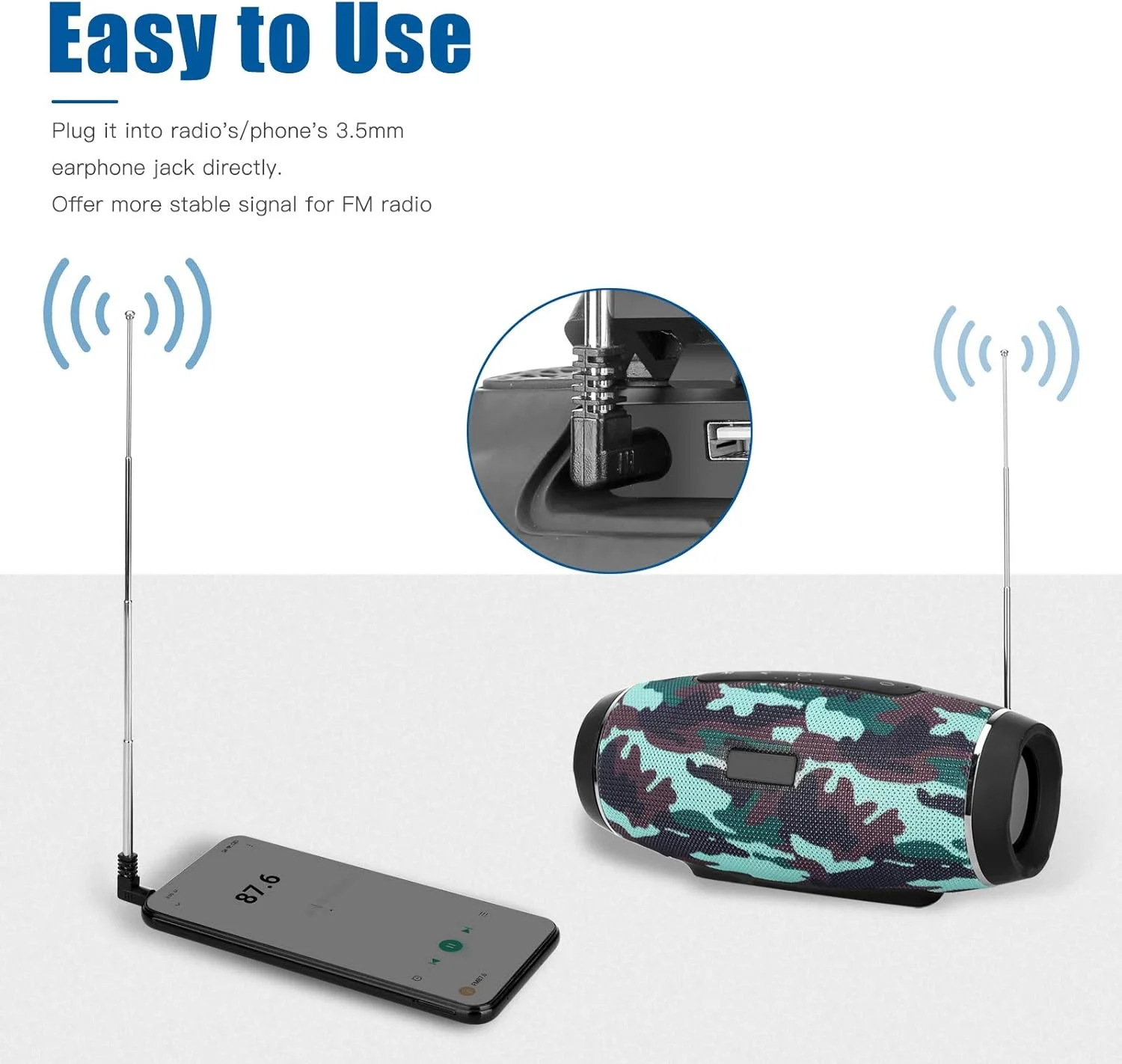 آنتن رادیو FM انودا برای تلفن همراه (8.5 سانتی متر/21 سانتی متر، 3.5 میلی متر)