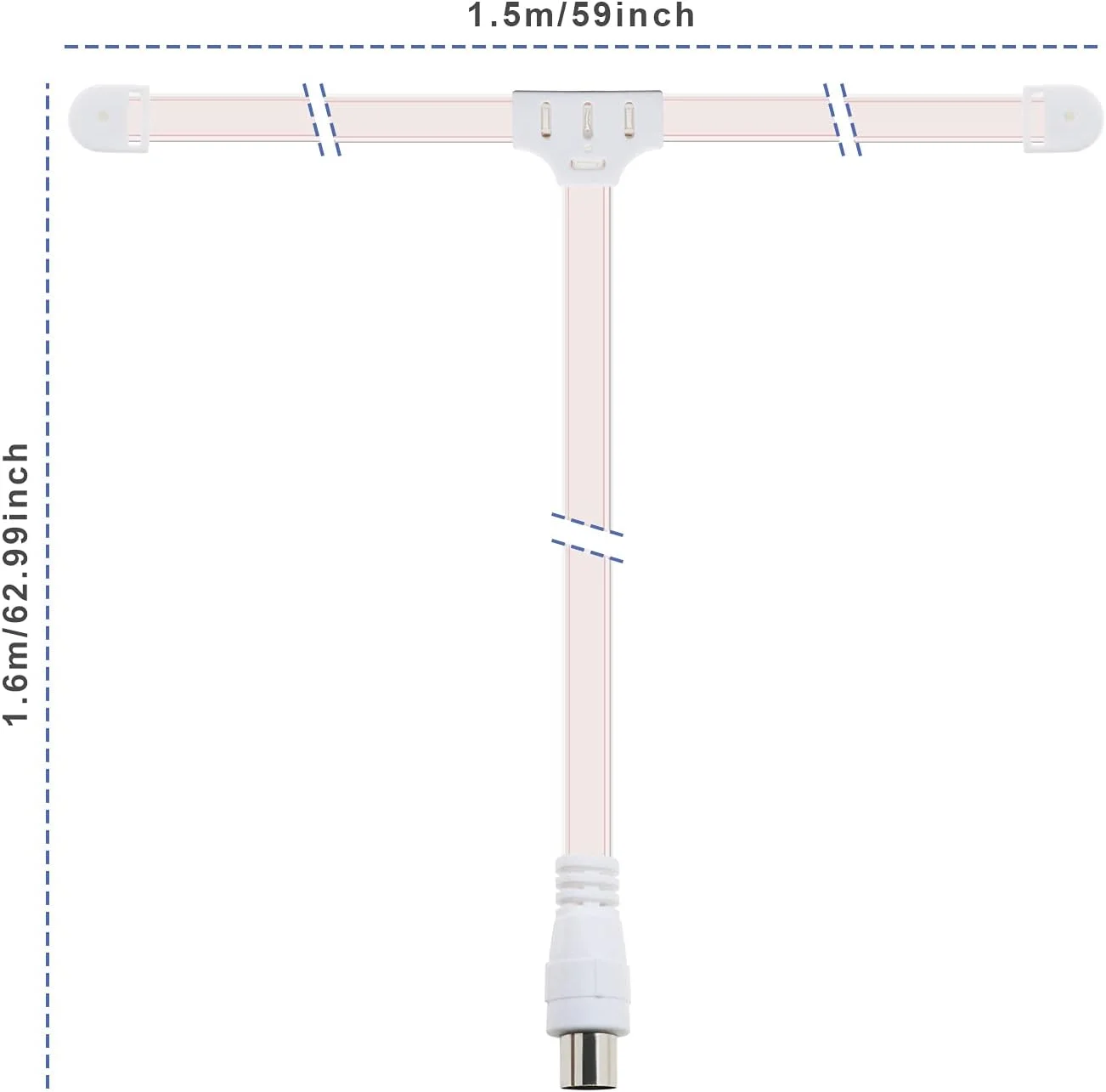 آنتن FM دوقطبی داخلی eMagTech، هوایی 75 اهم با کابل افزایش طول 1.6 متری برای سیستم موسیقی، رادیو داخلی، گیرنده استریو بلوتوث، سازگار با سیستم صوتی AV یاماها، دنون، اونکیو