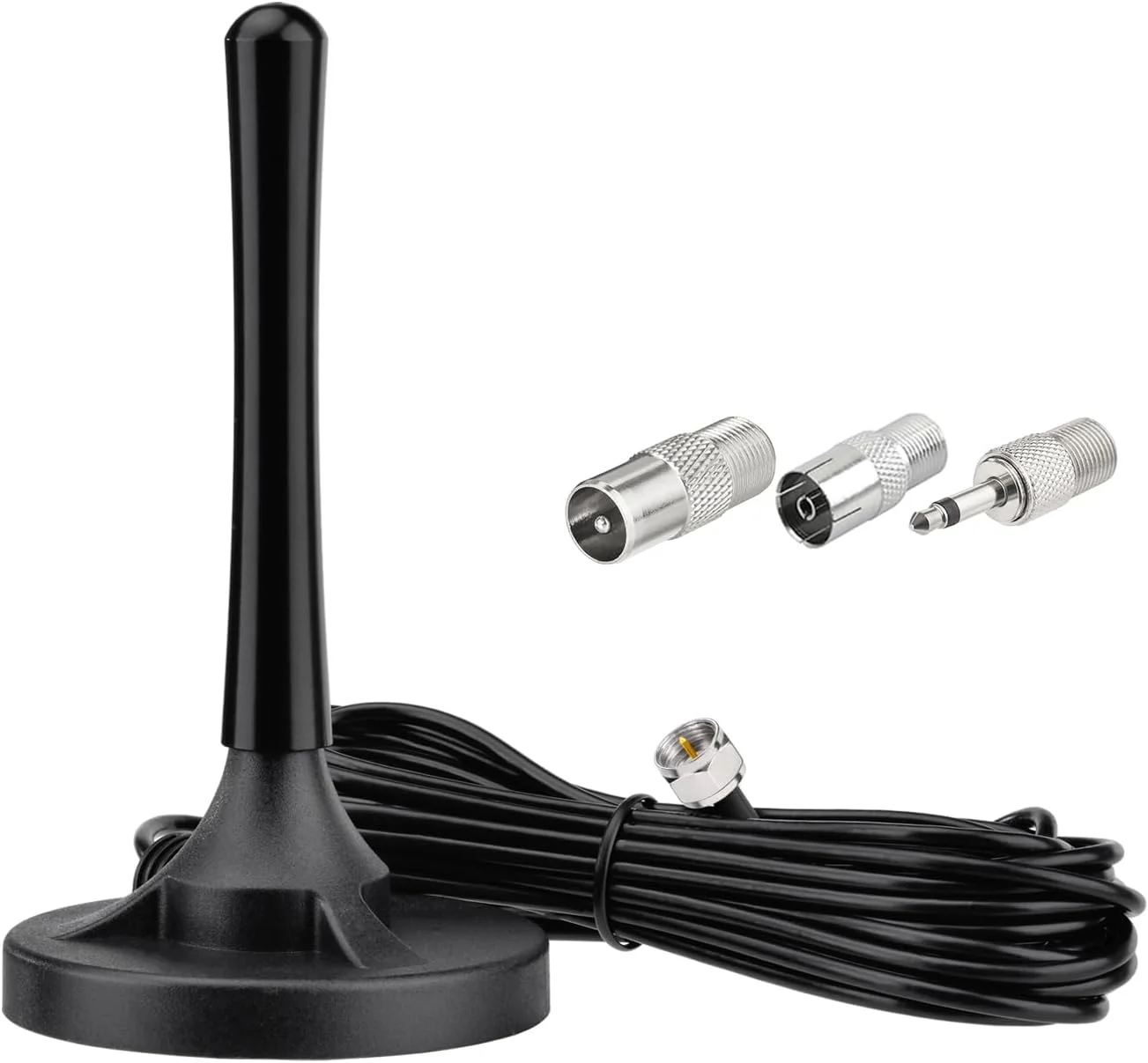 آنتن FM Eightwood برای گیرنده استریو، آنتن رادیویی FM با پایه مغناطیسی و کابل افزایش طول 3 متری برای گیرنده استریو سینمای خانگی بلوتوث Pioneer Onkyo Yamaha Marantz و رادیو HD