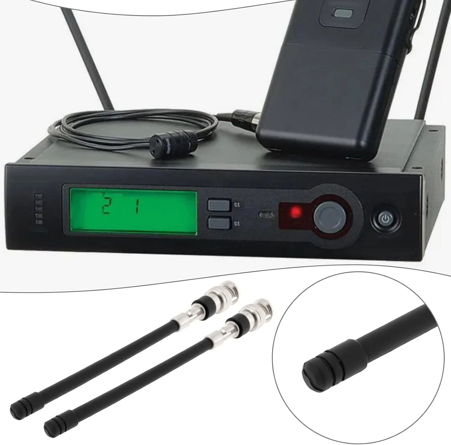 ECSiNG دو عدد آنتن 1/4 موج جایگزین UHF 400 تا 900 مگاهرتز، آنتن میکروفون سازگار با Shure SLX، BLX، U4S، U4D، UR و غیره، 5DBi