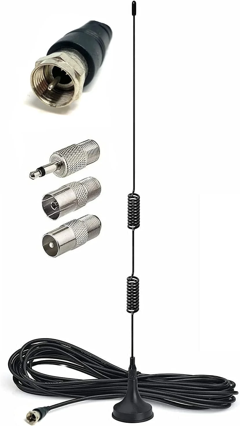 آنتن هوایی DAB FM با پایه مغناطیسی، کواکسیال نوع F + جک 3.5 میلی متری، فیش فونو/RCA TV PAL IEC مناسب برای Denon Onkyo Yamaha Marantz Sherwood آنتن هوایی DAB FM با پایه مغناطیسی، کواکسیال نوع F + جک 3.5 میلی متری، فیش فونو/RCA TV PAL IEC مناسب برای Denon Onkyo Yamaha Marantz Sherwood