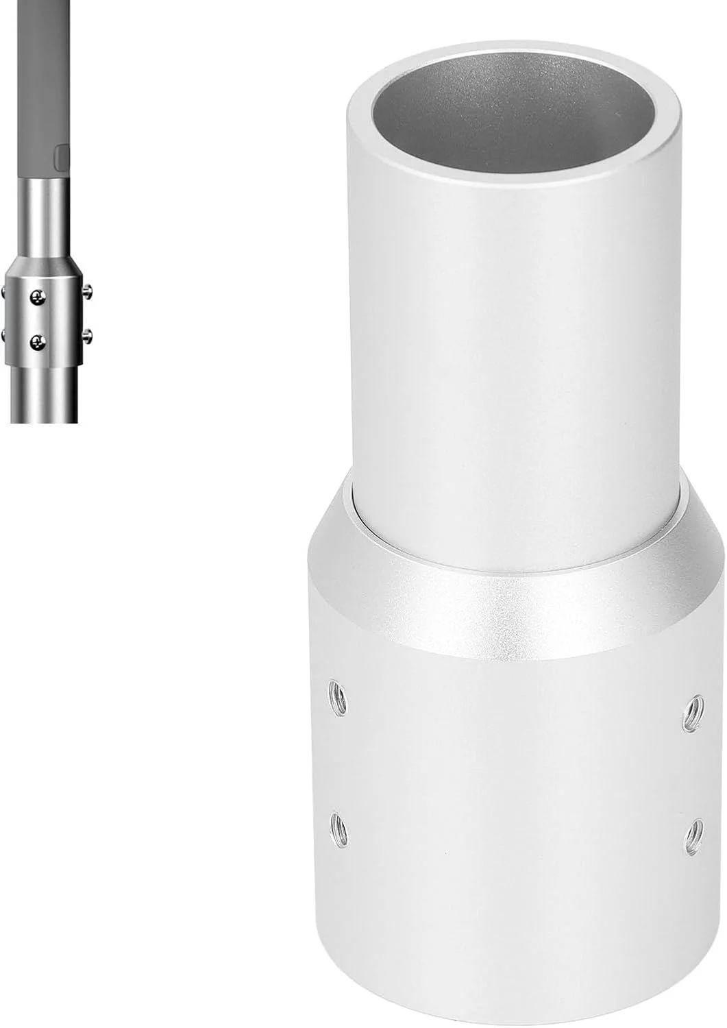 آداپتور لوله Tnfeeon V2، کاهنده دکل آلیاژ آلومینیوم برای دکل های ماهواره تلویزیون، نصب آسان، سازگار با آنتن های فضای باز و میله های پرچم