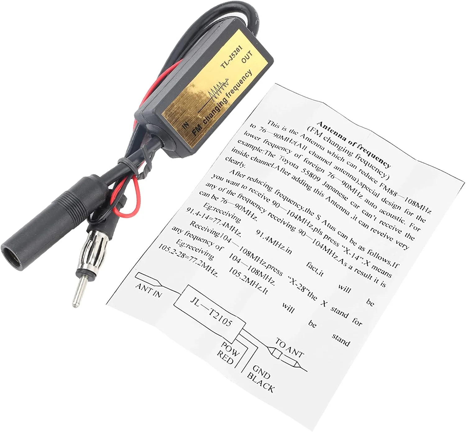 مبدل فرکانس رادیویی خودرو Haofy، کاهش FM88-108MHz به 76-90MHz، مناسب برای اکثر خودروهای ژاپنی