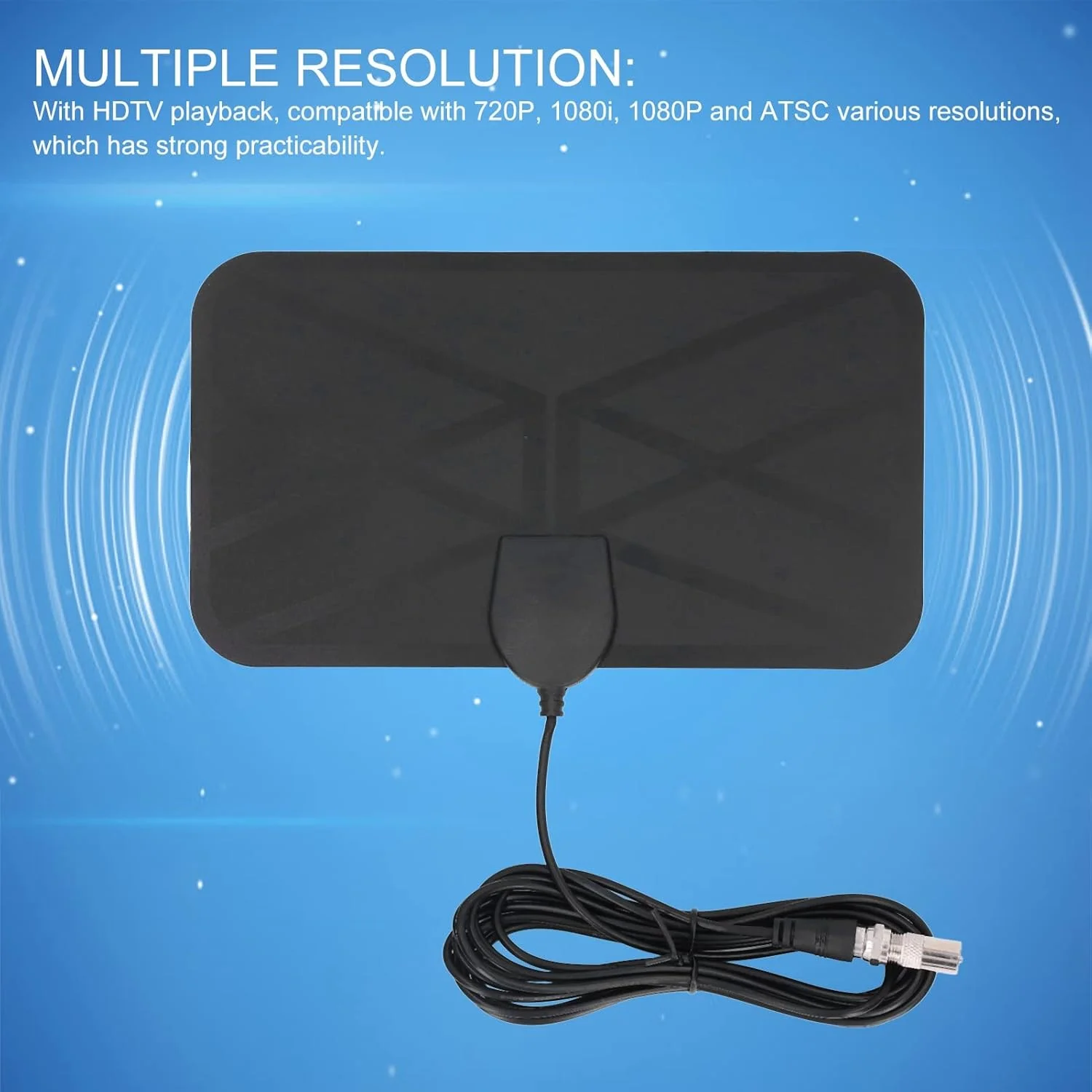 آنتن دیجیتال تلویزیون 25DBI با بهره بالا، داخلی HD 4K 1080P با برد 50-80 مایل و دریافت 360 درجه برای کانال های محلی