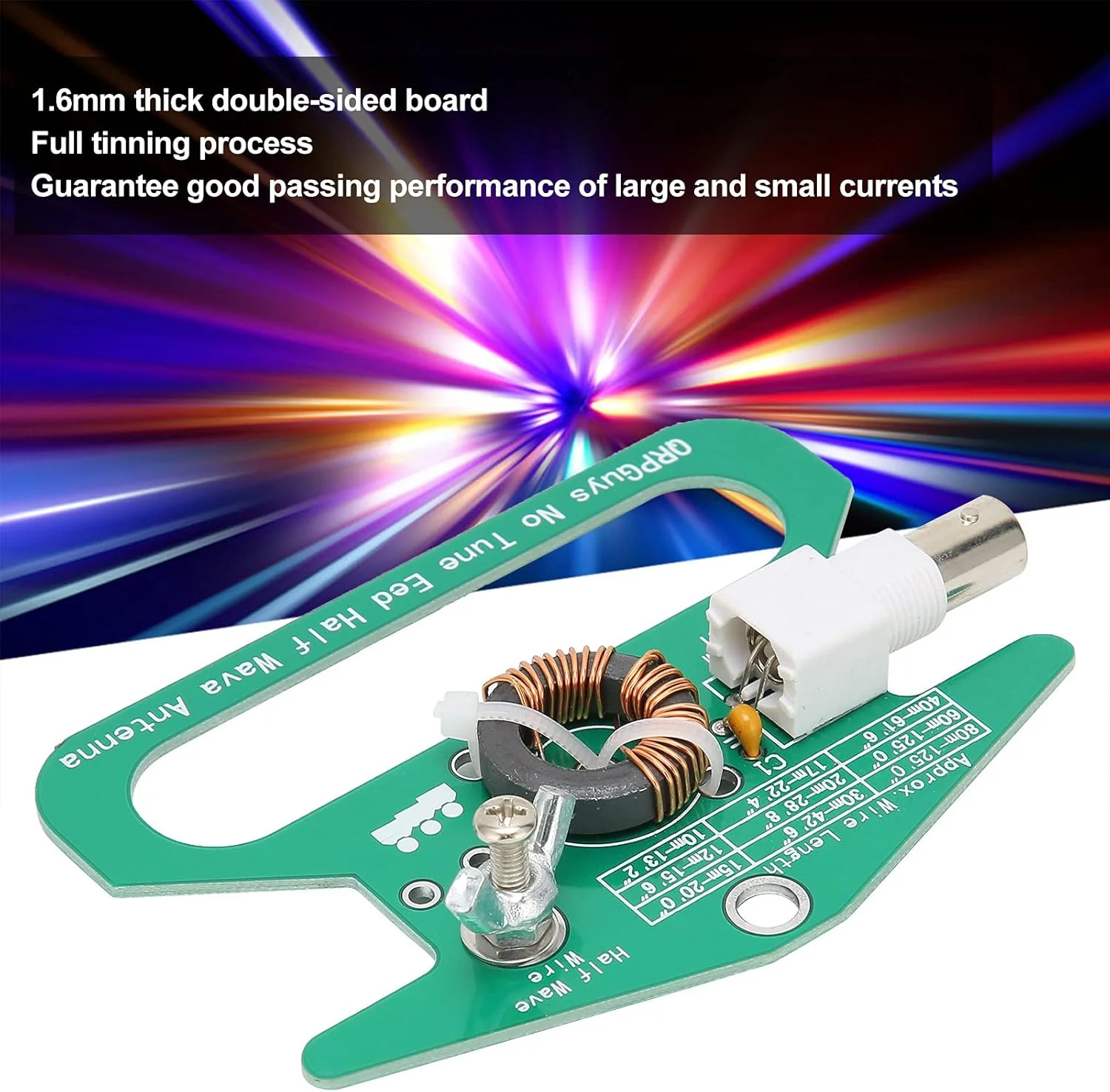 ماژول آنتن نیم موج EFHW بدون تنظیم YDuupxe 10W با قطعه امپدانس 50 اهم از جنس PCB