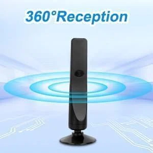 آنتن تلویزیون داخلی ارتقا یافته 2025 - برد بلند 350+ مایل با گیرندگی بالا، همراه با پایه مغناطیسی و کابل کواکسیال 9 فوتی برای تلویزیون های هوشمند 4K 1080P