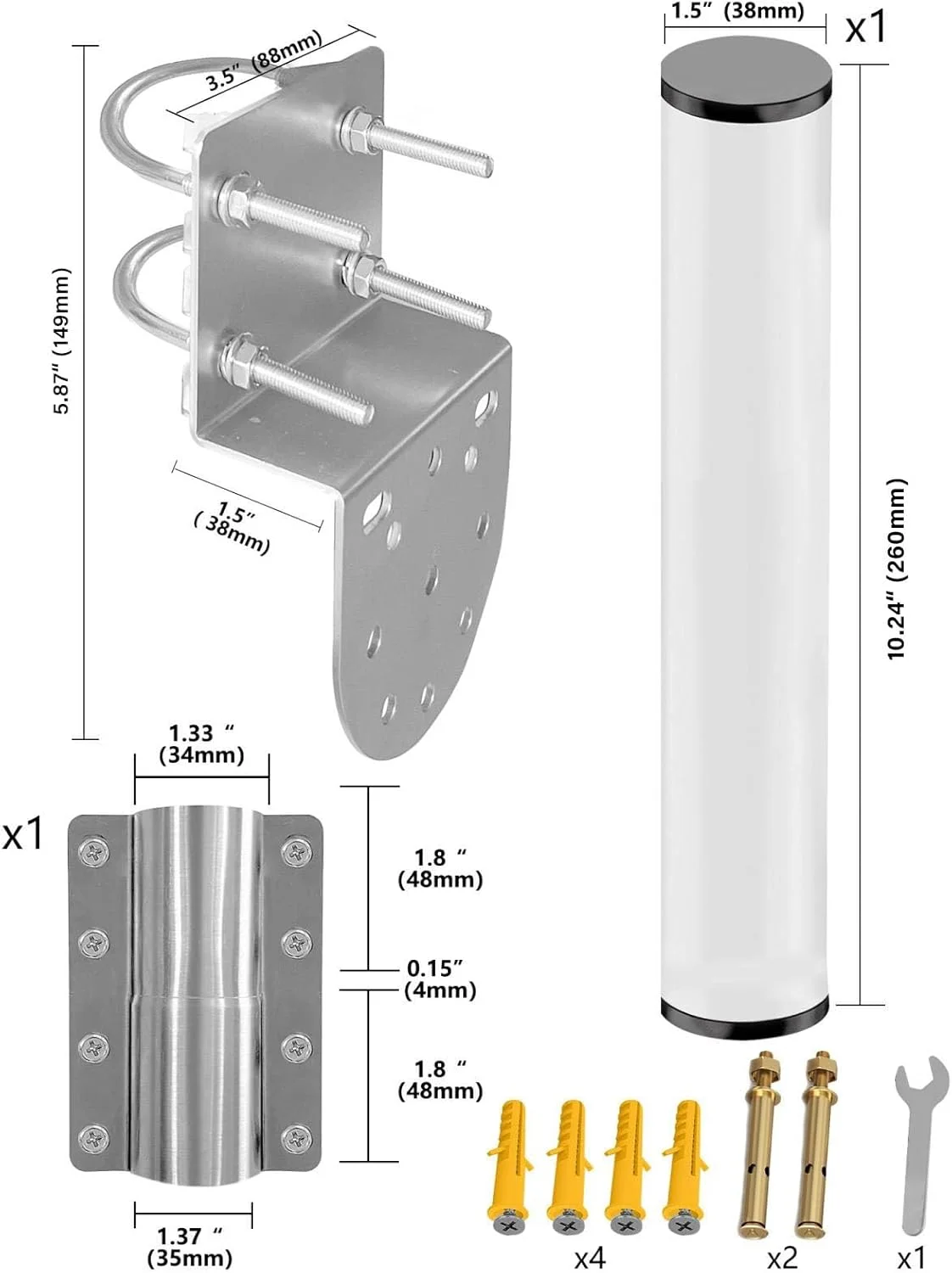 کیت نصب آنتن DEWIN، براکت نصب دیواری/سقفی V2 مستطیلی برای یافتن آنتن ها، نقاط دسترسی AP و دستگاه های CPE کیت نصب آنتن DEWIN، براکت نصب دیواری/سقفی V2 مستطیلی برای یافتن آنتن ها، نقاط دسترسی AP و دستگاه های CPE
