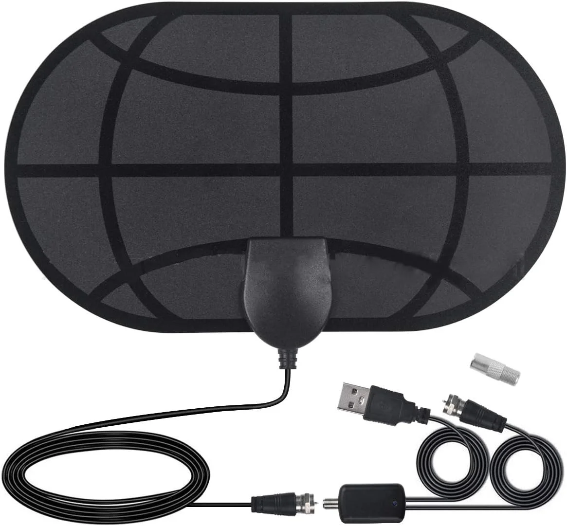 آنتن تلویزیون دیجیتال کوچک با برد 50 مایل، تقویت کننده سیگنال F-TV سازگار، آنتن داخلی HDTV 4K DVB-T2 ATSC