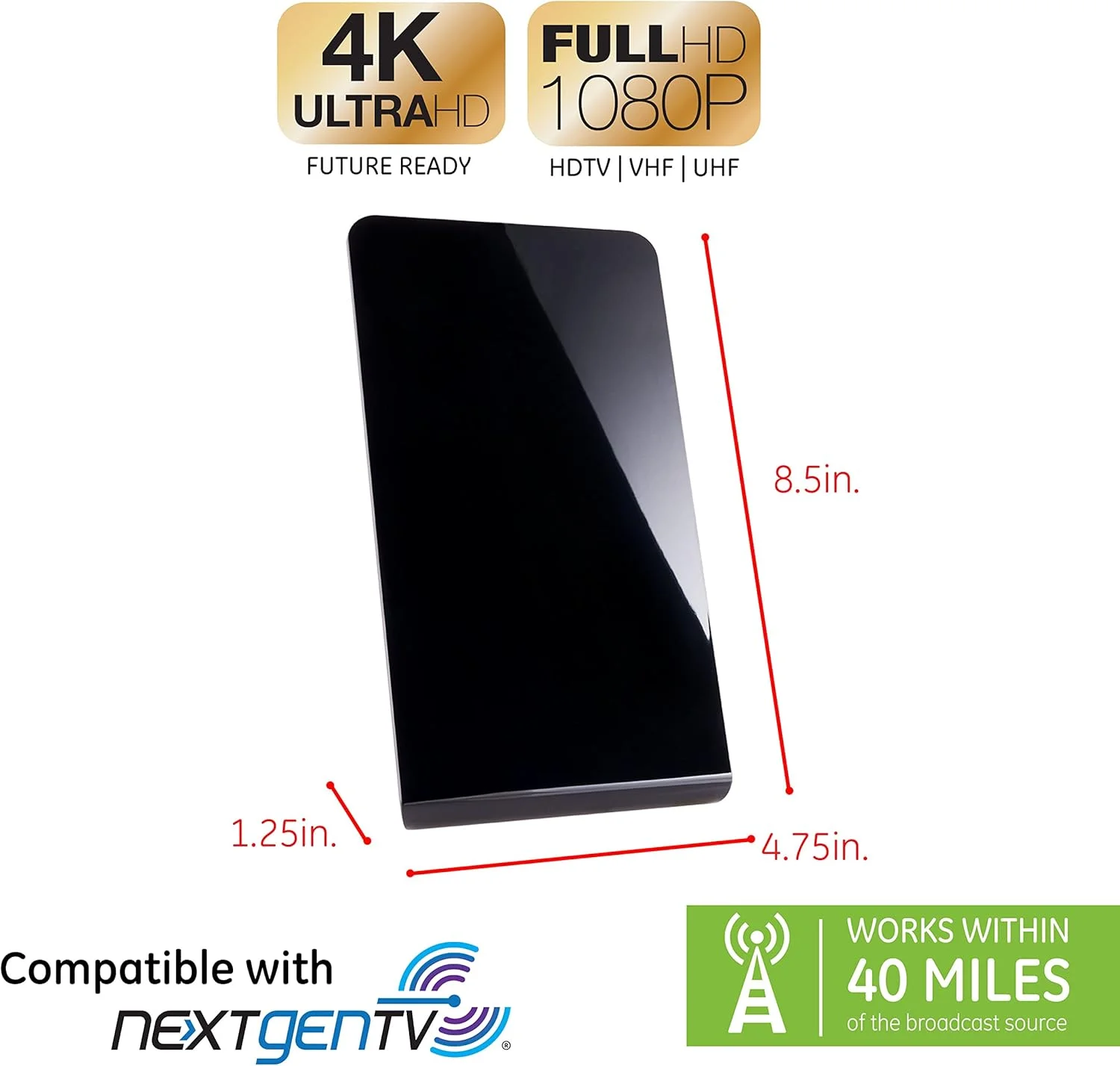 آنتن تلویزیون دیجیتال HD پنل تخت GE، آنتن تلویزیون هوشمند دوربرد، پشتیبانی از تلویزیون هوشمند 4K 1080P HD VHF UHF، شاخک های خرگوشی دوقطبی قابل افزایش، پایه قابل تنظیم، کابل کواکسیال HDTV 152.4 سانتی متری، 33681 آنتن تلویزیون دیجیتال HD پنل تخت GE، آنتن تلویزیون هوشمند دوربرد، پشتیبانی از تلویزیون هوشمند 4K 1080P HD VHF UHF، شاخک های خرگوشی دوقطبی قابل افزایش، پایه قابل تنظیم، کابل کواکسیال HDTV 152.4 سانتی متری، 33681