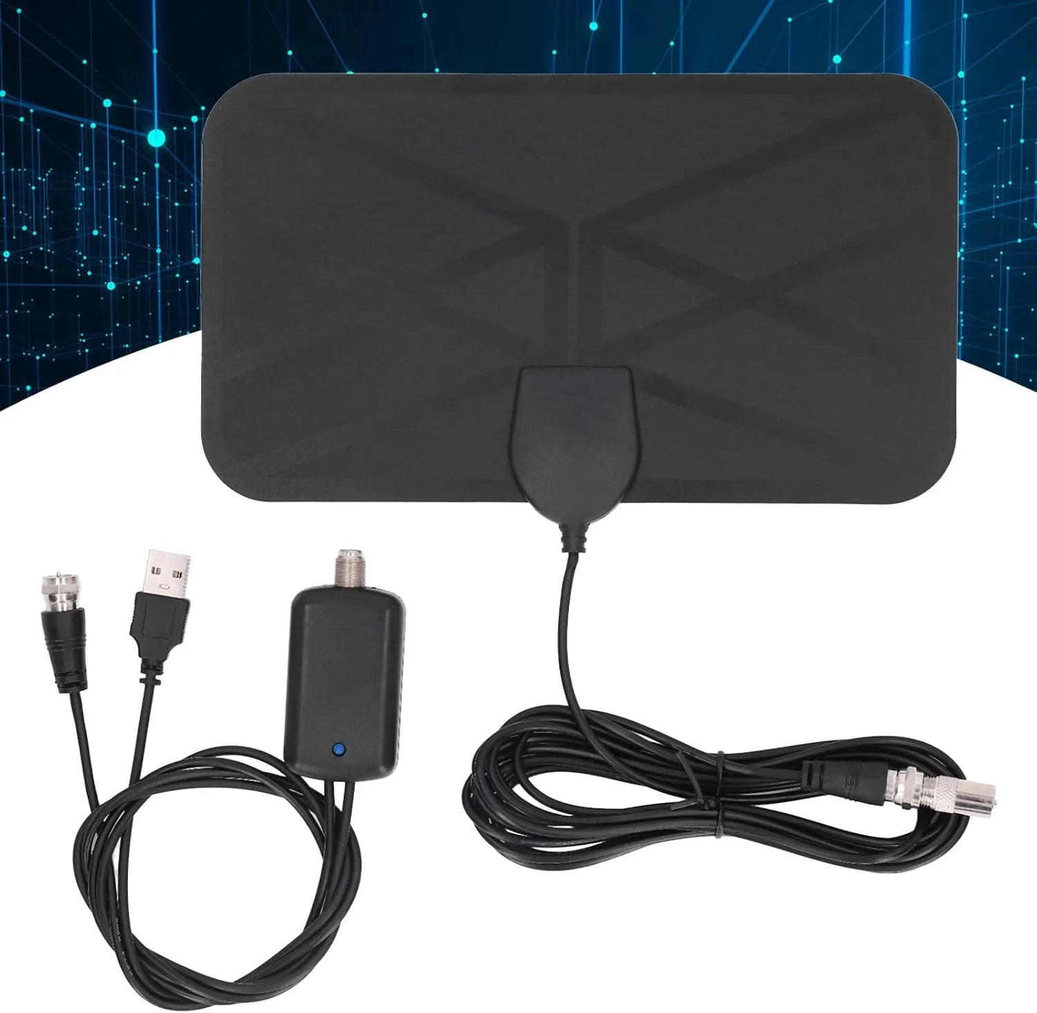 آنتن تلویزیون دیجیتال، آنتن دیجیتال HD داخلی زمینی HD 4K 1080P با بهره 25DBI و نصب چسبی مدل KJ?036، سازگار با 720P 1080i 1080P ATSC