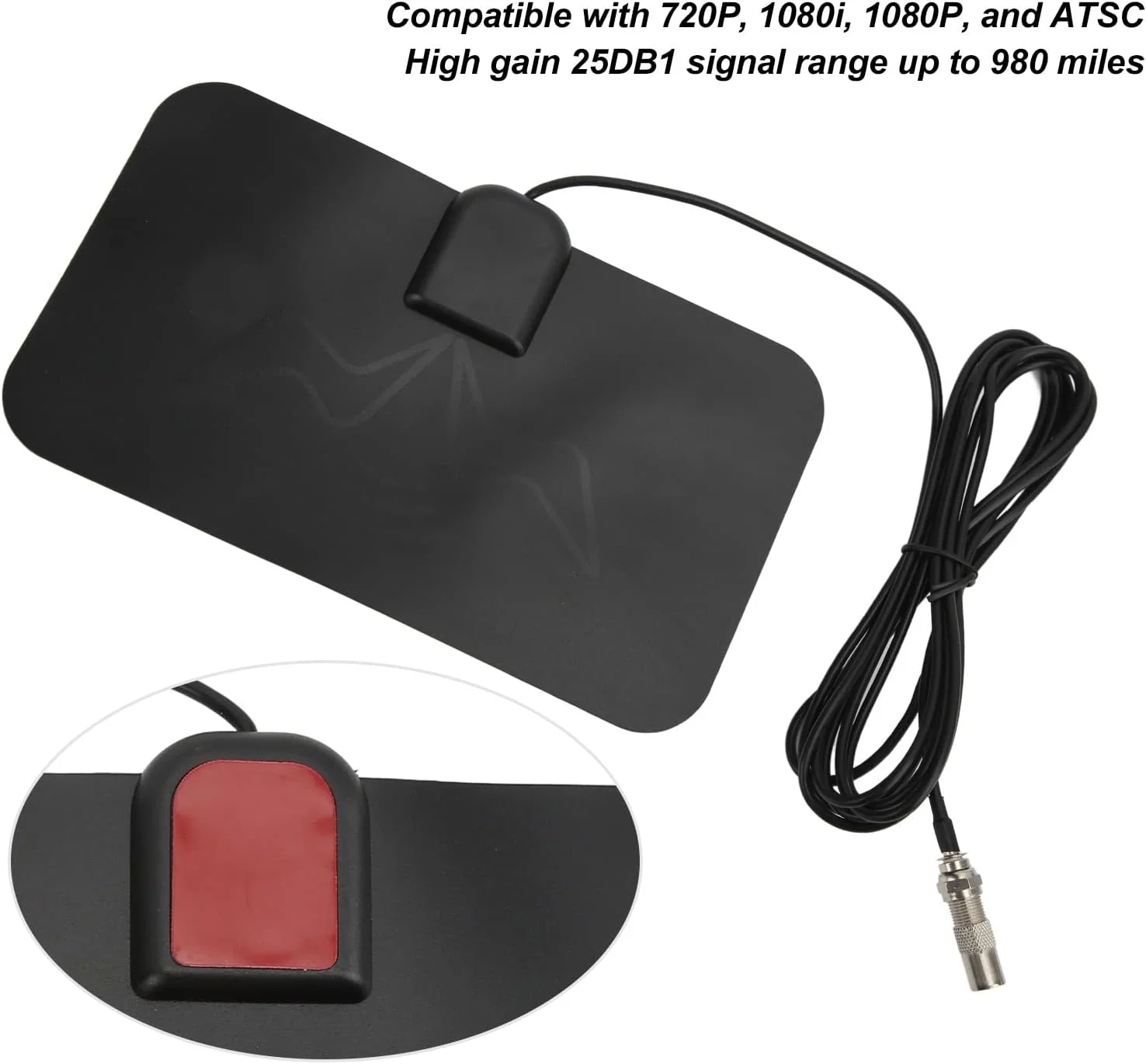 آنتن تلویزیون دیجیتال، آنتن تلویزیون داخلی با کیفیت بالا، آنتن تلویزیون دیجیتال با برد دریافت حداکثر 980 مایل و بهره بالا 25DBI به همراه تقویت کننده