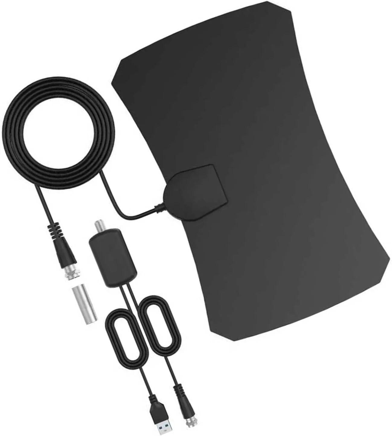 آنتن تلویزیون دیجیتال HD 1080p تقویت شده با برد 80 مایل برای استفاده در داخل خانه، جمع و جور، نازک، قابل حمل، جنس TPE آنتن تلویزیون دیجیتال HD 1080p تقویت شده با برد 80 مایل برای استفاده در داخل خانه، جمع و جور، نازک، قابل حمل، جنس TPE