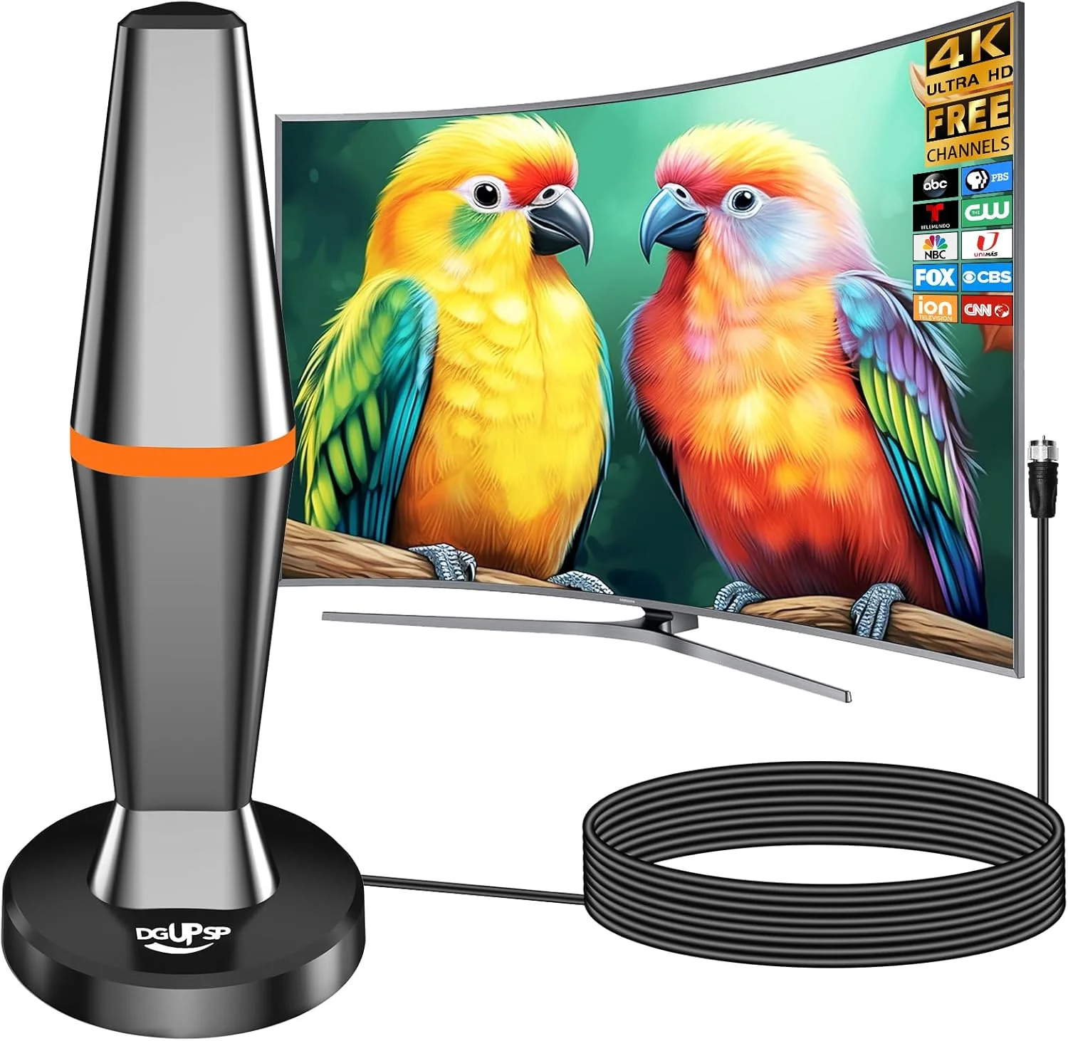 آنتن تلویزیون دیجیتال داخلی هوشمند بی سیم با گیرندگی 360 درجه، پایه مغناطیسی قوی، کانال های محلی - طول کابل 3 متر آنتن تلویزیون دیجیتال داخلی هوشمند بی سیم با گیرندگی 360 درجه، پایه مغناطیسی قوی، کانال های محلی - طول کابل 3 متر