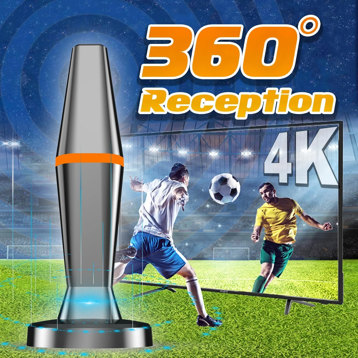 آنتن تلویزیون دیجیتال داخلی هوشمند بی سیم با گیرندگی 360 درجه، پایه مغناطیسی قوی، کانال های محلی - طول کابل 3 متر آنتن تلویزیون دیجیتال داخلی هوشمند بی سیم با گیرندگی 360 درجه، پایه مغناطیسی قوی، کانال های محلی - طول کابل 3 متر