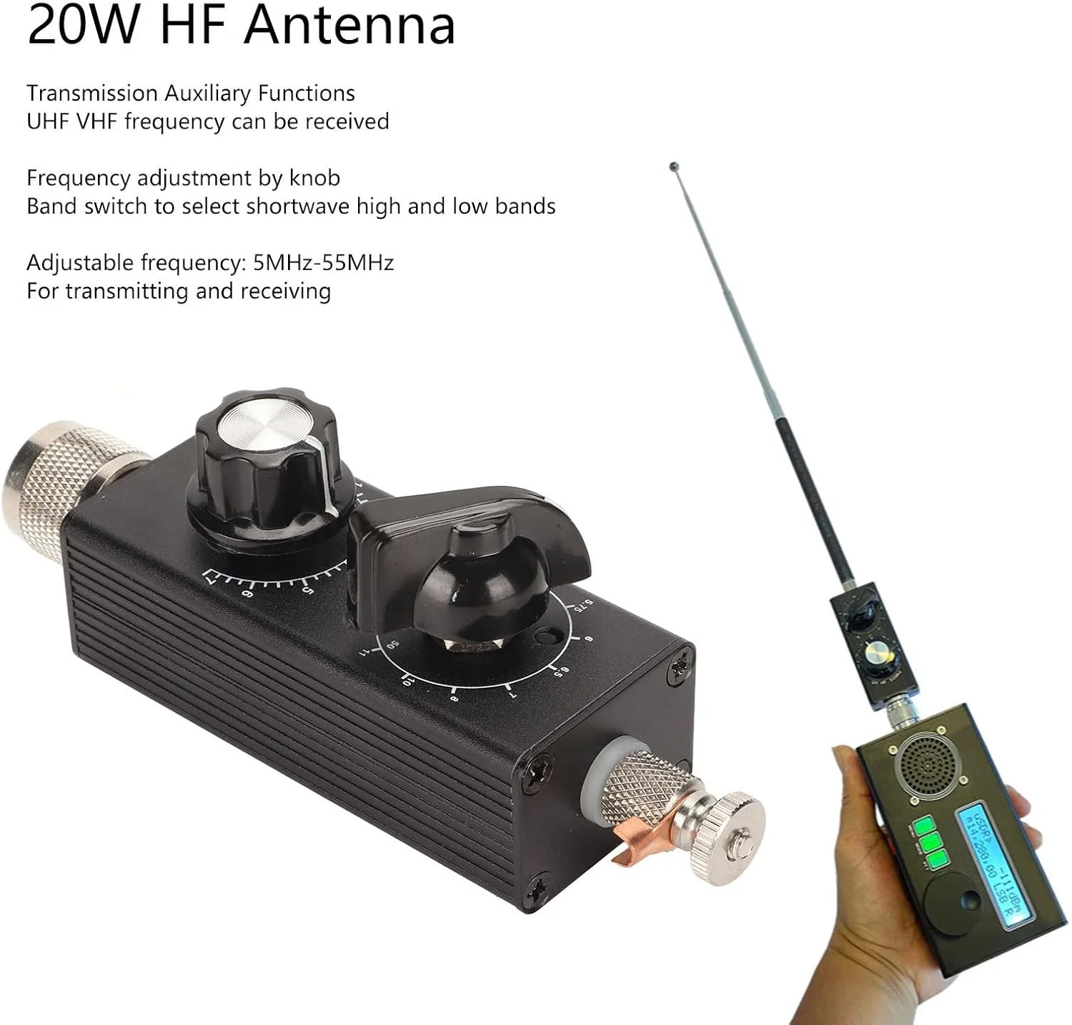 آنتن HF کرایفوکت 20 وات، آنتن موج کوتاه تمام باند با فرکانس قابل تنظیم، اتصال دهنده استیل ضد زنگ M4 نر با گیرنده های UHF VHF برای استفاده در داخل و خارج از منزل (مجموعه 2 عددی) آنتن HF کرایفوکت 20 وات، آنتن موج کوتاه تمام باند با فرکانس قابل تنظیم، اتصال دهنده استیل ضد زنگ M4 نر با گیرنده های UHF VHF برای استفاده در داخل و خارج از منزل (مجموعه 2 عددی)