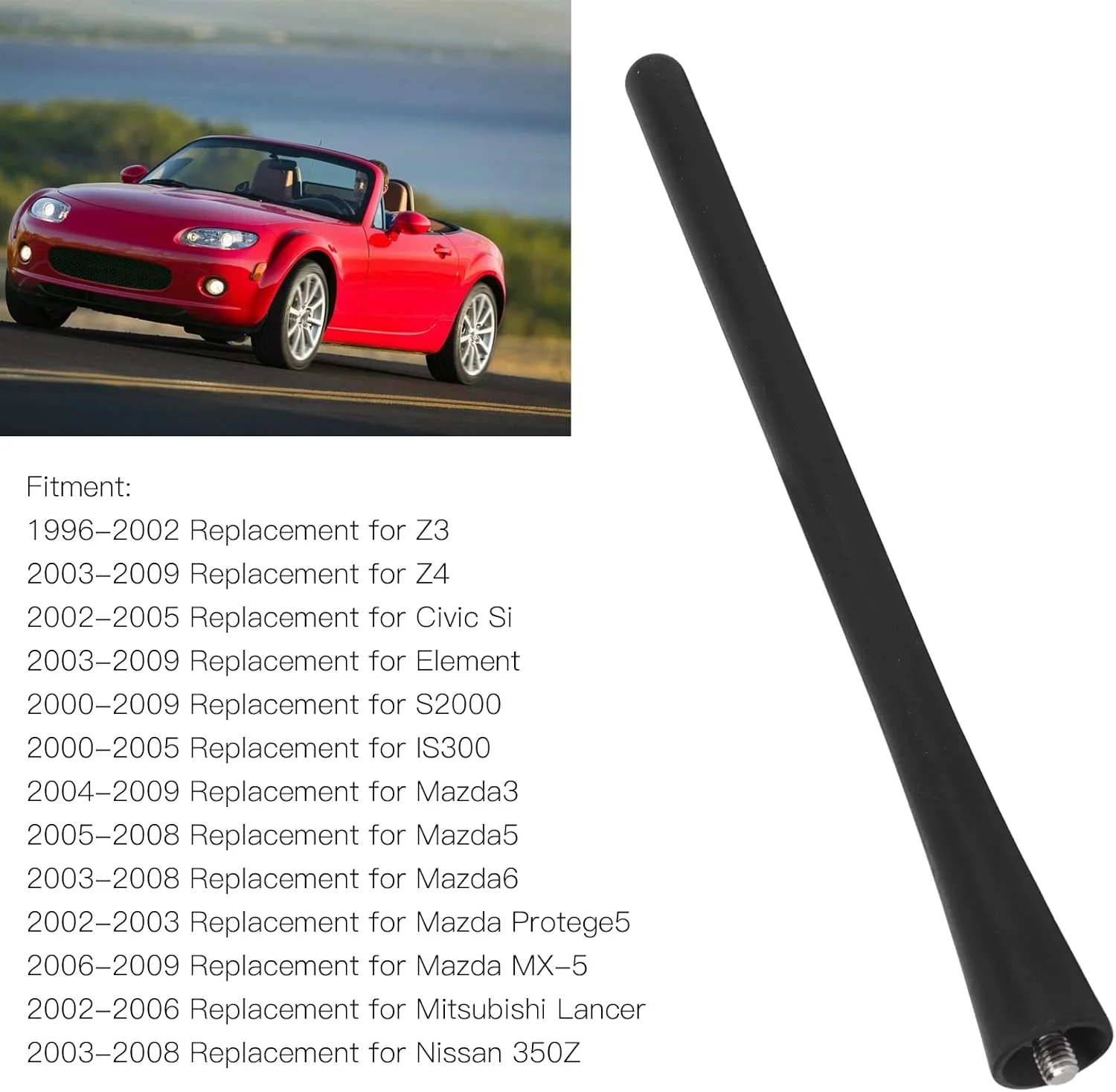 آنتن خودرو Cryfokt، آنتن رادیویی بادوام و ضد آب، جایگزین برای MAZDA 3 5 6 Protege5 MX5 برای خودرو آنتن خودرو Cryfokt، آنتن رادیویی بادوام و ضد آب، جایگزین برای MAZDA 3 5 6 Protege5 MX5 برای خودرو