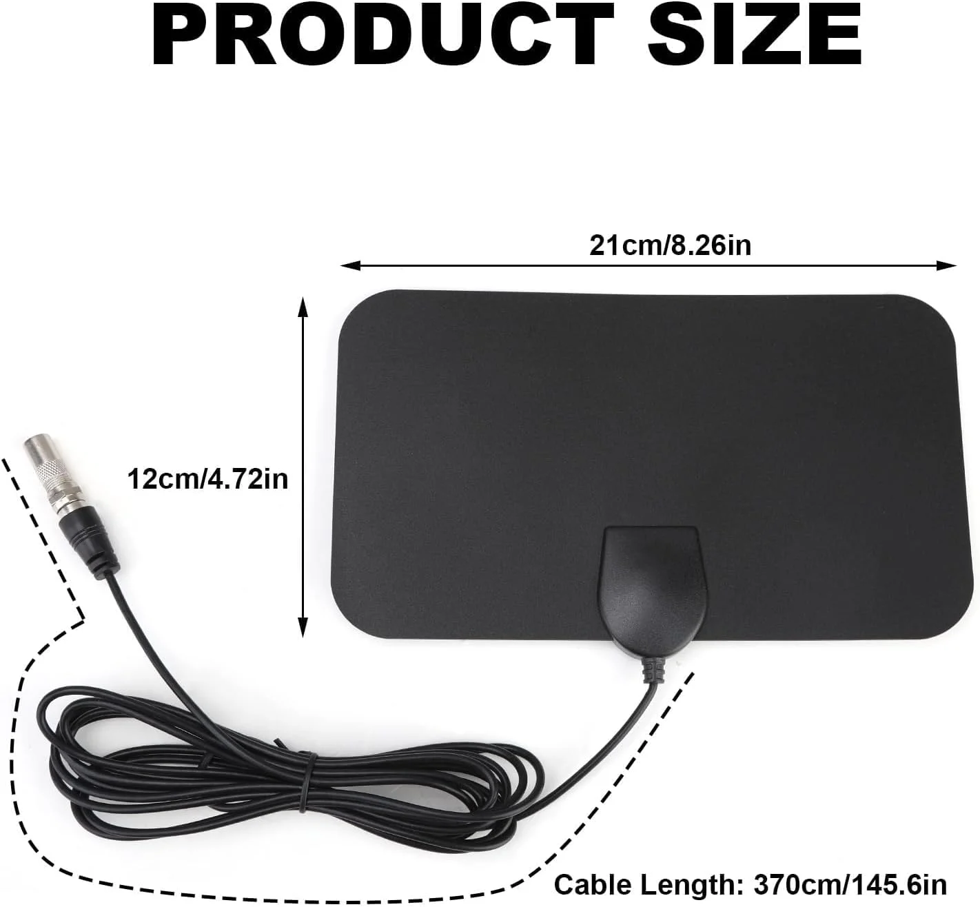 آنتن تلویزیون داخلی، آنتن تلویزیون دیجیتال 4K با کیفیت بالا، با برد 50+ مایل و دریافت 360 درجه، تصویر و صدای واضح، کابل کواکسیال 3.6 متری HDTV، برای کانال های محلی و تلویزیون رایگان با تقویت کننده سیگنال