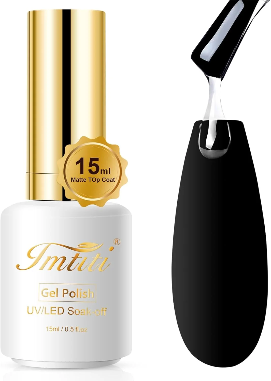 لاک ژل تاپ کت مات بدون اثر چسبندگی 15 میلی لیتری، لاک ژل تاپ کت شفاف و مات با ماندگاری طولانی برای طراحی ناخن در خانه یا سالن مانیکور