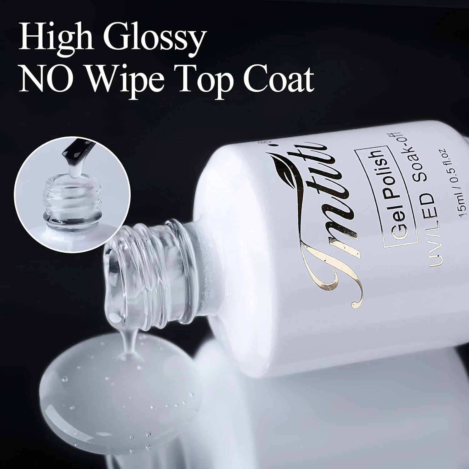 لاک ژل تاپ کت مات بدون اثر چسبندگی 15 میلی لیتری، لاک ژل تاپ کت شفاف و مات با ماندگاری طولانی برای طراحی ناخن در خانه یا سالن مانیکور