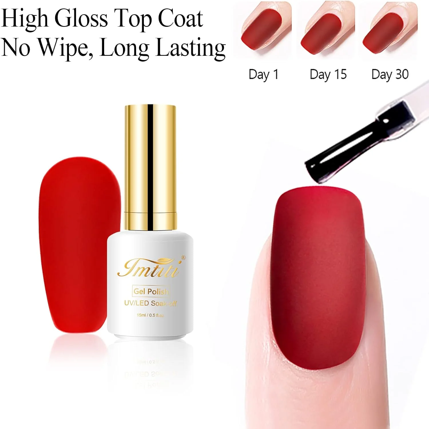 لاک ژل تاپ کت مات بدون اثر چسبندگی 15 میلی لیتری، لاک ژل تاپ کت شفاف و مات با ماندگاری طولانی برای طراحی ناخن در خانه یا سالن مانیکور