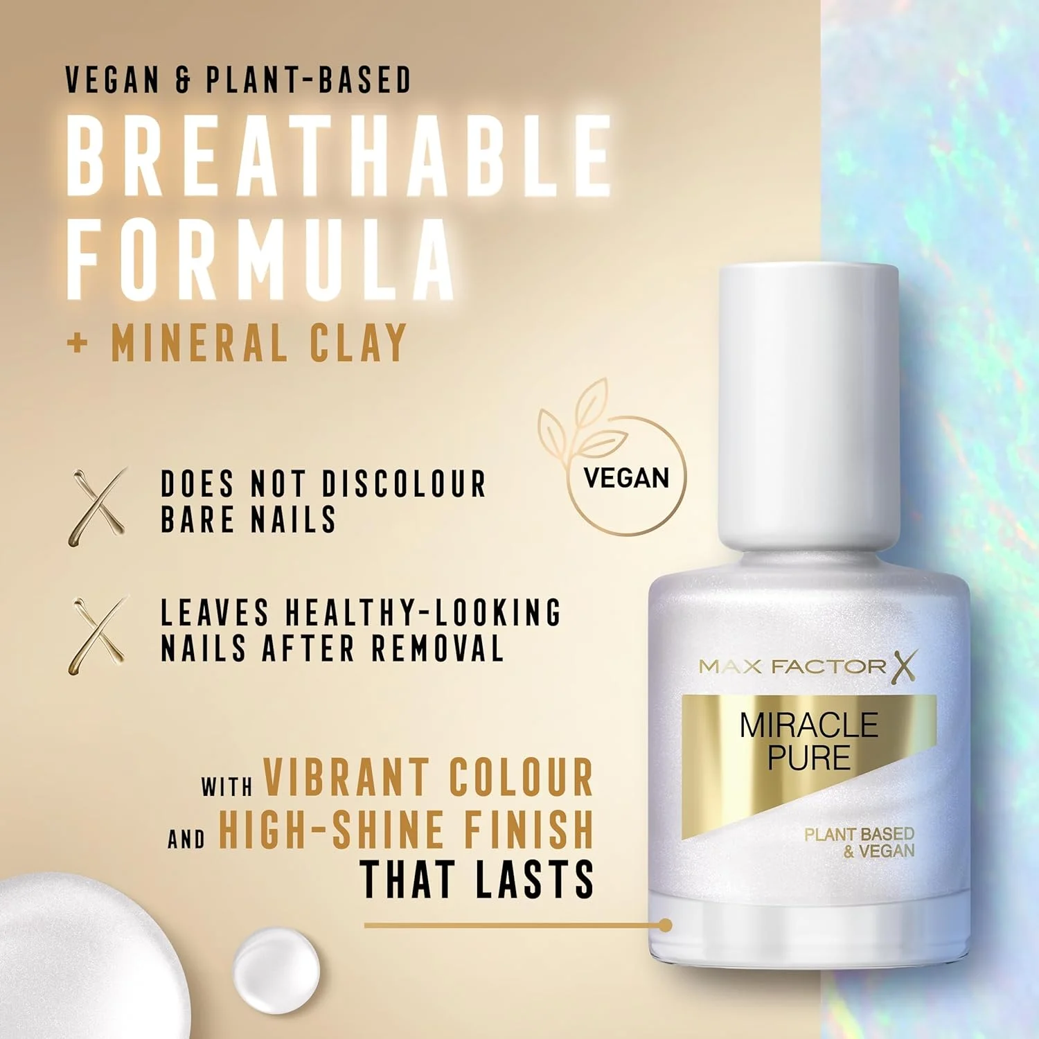 لاک ناخن میراکل پیور مکس فکتور، پوشش اوپال، مجموعه کریستال شفابخش، فرمول گیاهی، وگان، درخشش بالا، خشک شدن بسیار سریع، ناخن هایی با ظاهر سالم، 12 میلی لیتر (0.4 اونس) لاک ناخن میراکل پیور مکس فکتور، پوشش اوپال، مجموعه کریستال شفابخش، فرمول گیاهی، وگان، درخشش بالا، خشک شدن بسیار سریع، ناخن هایی با ظاهر سالم، 12 میلی لیتر (0.4 اونس)