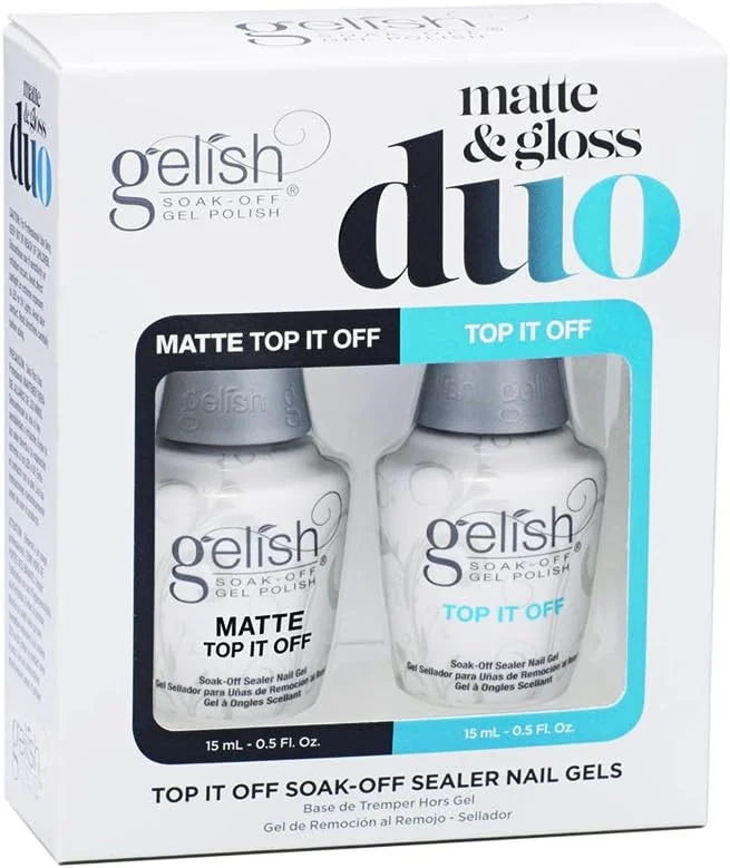 ست دوتایی ژلیش مات و براق - بسته پوشش نهایی مات و شفاف برای ناخن های ژلیش، پوشش نهایی براق و مات برای ناخن های ژلیش، 15 میلی لیتر