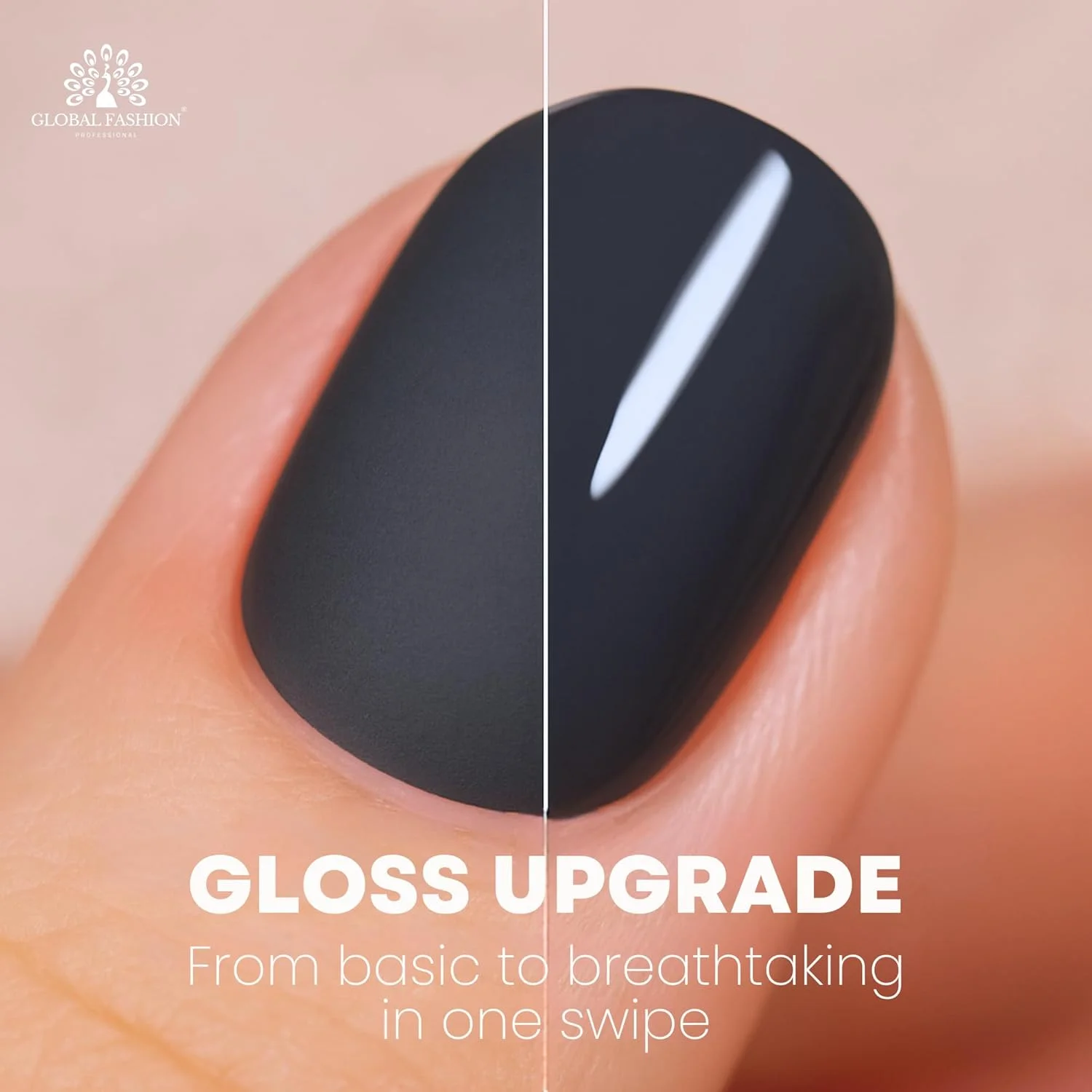 تاپ کت یونیورسال گلوبال فشن - بدون چسبندگی، ماندگاری طولانی، خشک شدن سریع، پوشش براق، لاک ناخن حلال، مراقبت برتر ناخن، تاپ کت شفاف (تاپ دایموند، 15 میلی لیتر)