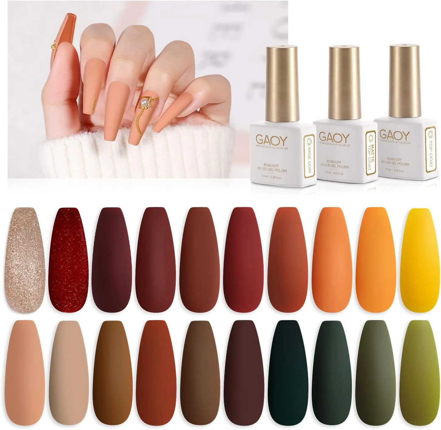 ست لاک ژل ناخن UV گااوی با پوشش براق و مات (23 تکه) ست لاک ژل ناخن UV گااوی با پوشش براق و مات (23 تکه)