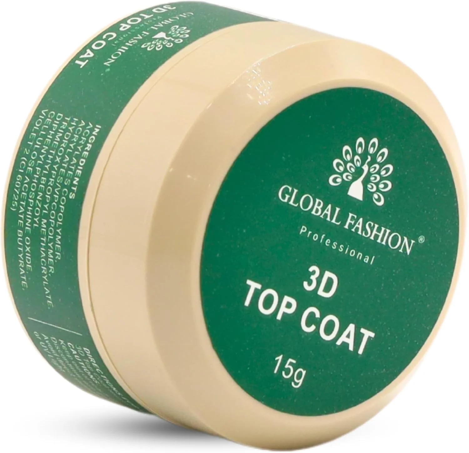 مجموعه تاپ کت حرفه ای گلوبال فشن - طراحی سه بعدی، فوق العاده مقاوم در برابر لب پر شدن - درخشش براق - لاک ناخن سریع خشک شونده و ضد زردی - کیفیت سالنی ماندگار | (تاپ کت سه بعدی، 15 گرم)