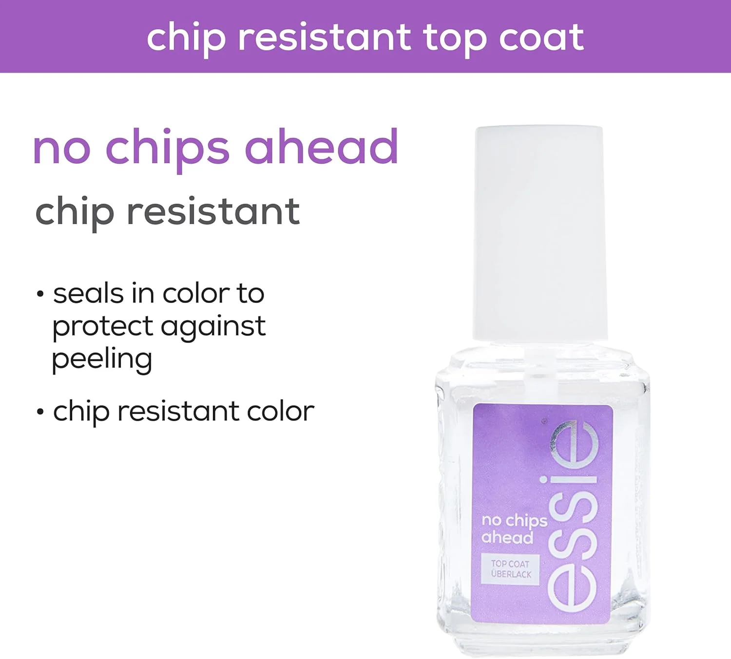 محصول مراقبت از ناخن اسی، وگان و فاقد 8 ماده مضر، تاپ کت No Chips Ahead، لاک مقاوم در برابر لب پر شدن، 13.5 میلی لیتر محصول مراقبت از ناخن اسی، وگان و فاقد 8 ماده مضر، تاپ کت No Chips Ahead، لاک مقاوم در برابر لب پر شدن، 13.5 میلی لیتر