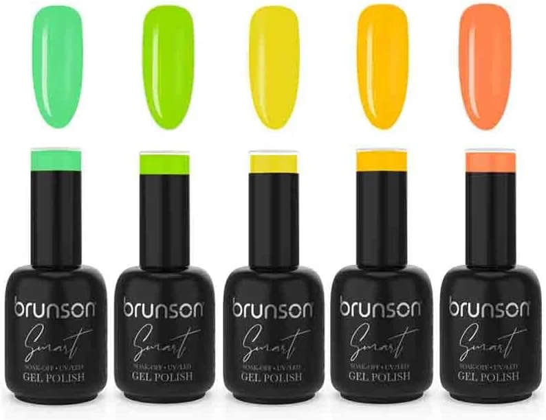 لاک ژل برانسون، ست لاک ژل UV همراه با بیس کت، تاپ کت براق و تاپ کت مات، کیت استارتر لاک ژل UV برای طراحی ناخن