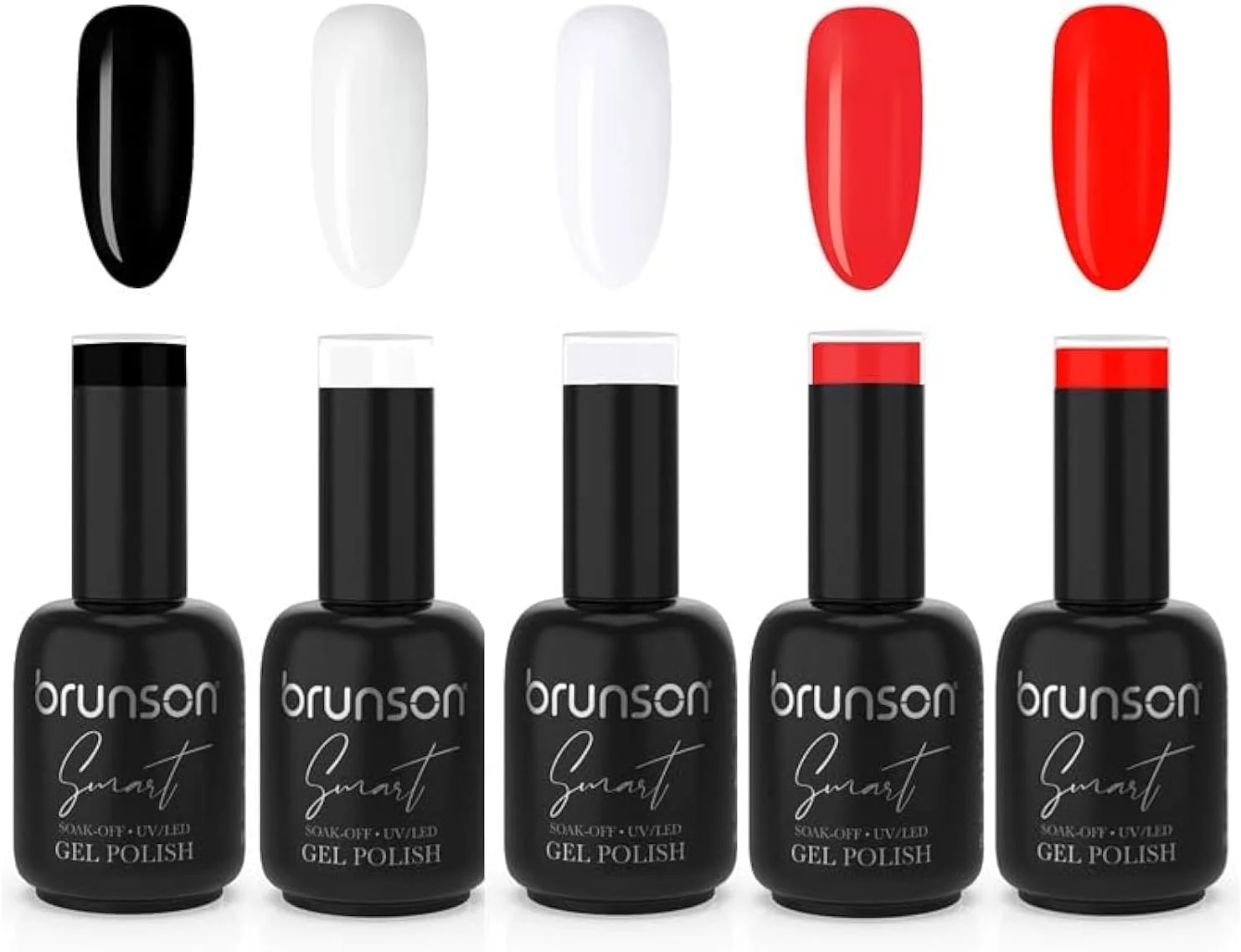 لاک ژل برانسون، ست لاک ژل UV همراه با بیس کت و تاپ کت براق و تاپ کت مات، کیت استارتر لاک ژل UV برای طراحی ناخن