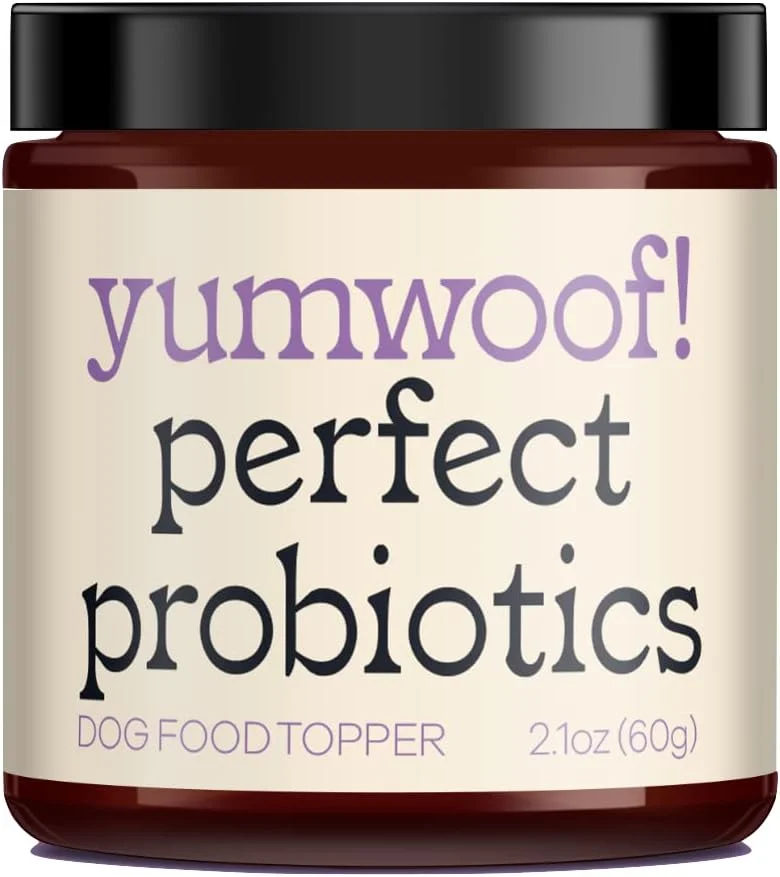 مکمل غذای سگ یام ووف، پروبیوتیک عالی، غیر تراریخته، با کیفیت انسانی، حاوی اینولین پری‌بیوتیک و کدو تنبل | آلرژی، هضم، ایمنی، اسهال، یبوست | 9 سویه مورد تایید علمی