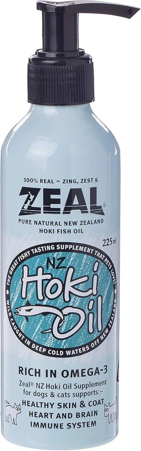 مکمل روغن ماهی هوکی غنی از امگا 3 Zeal Natural New Zealand برای گربه ها و سگ ها 225 میلی لیتر