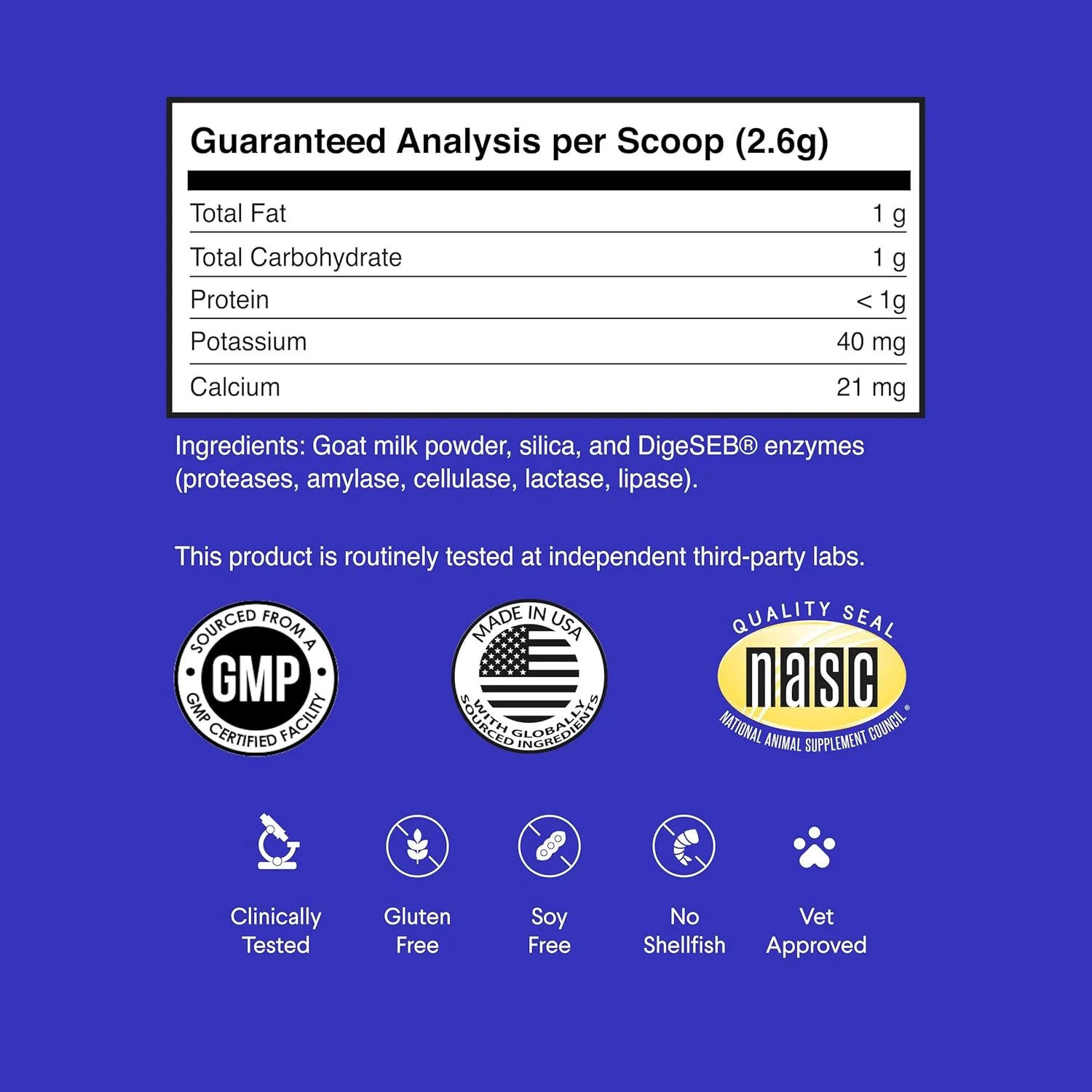 پودر شیر بز ممتاز Wonder Paws برای سگ‌ها - شیر بز برای سگ‌ها برای حمایت از هضم، سلامت ایمنی و آلرژی‌ها - شیر بز با پروبیوتیک برای سگ‌ها در تمام سنین، اندازه‌ها و نژادها - 234 گرم