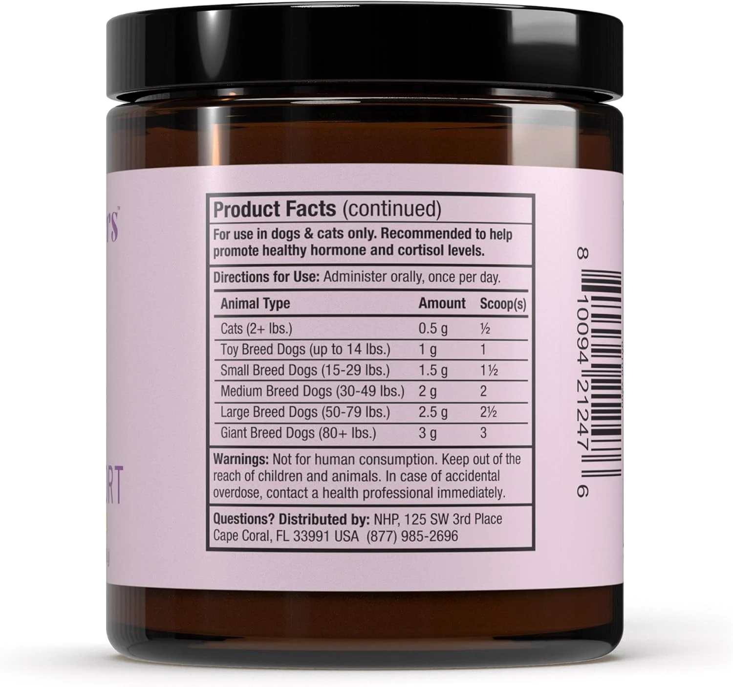 مکمل پشتیبانی آدرنال Bark & Whiskers، برای سگ ها و گربه ها، 90 گرم، 90 پیمانه، ترویج سطوح سالم هورمون و کورتیزول، فرموله شده توسط دامپزشک، غیر GMO، دکتر مرکولا