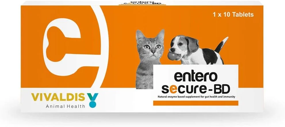 ویوالدیس اینترو سکیور - BD | مکمل طبیعی پروبیوتیک برای گربه و سگ حاوی عصاره های چریش و آنزیم پاپایا برای هضم و سلامت معده | برای سگ ها و گربه ها - 10 قرص
