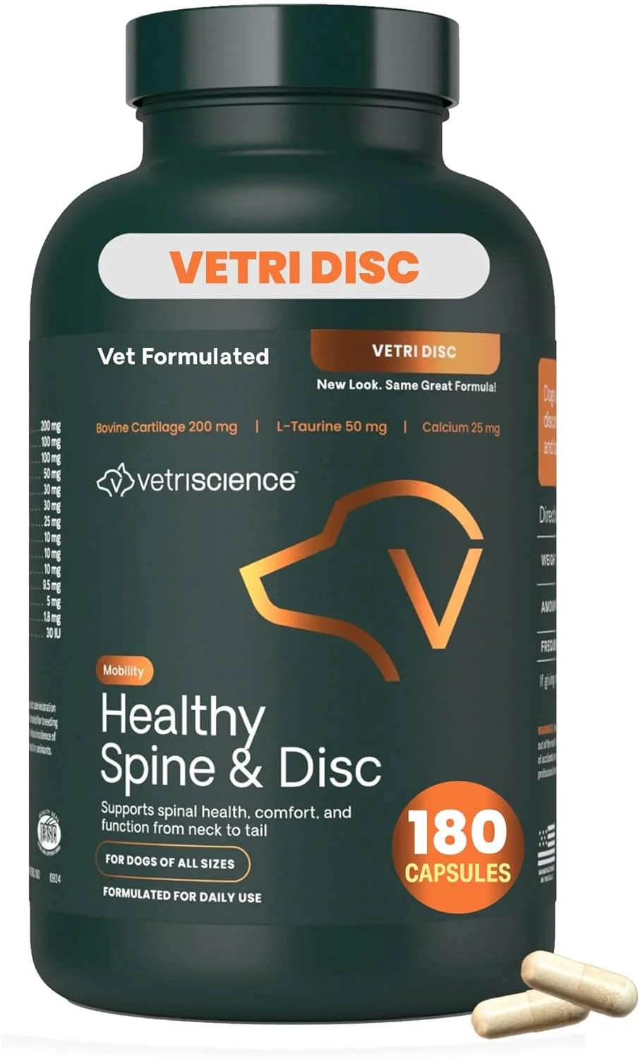 قرص های پشتیبانی از ستون فقرات و کمر VetriScience Vetri Disc حاوی کندرویتین برای سگ ها - پشتیبانی از سلامت مفاصل و تحرک برای سگ های کوچک، متوسط ​​و بزرگ