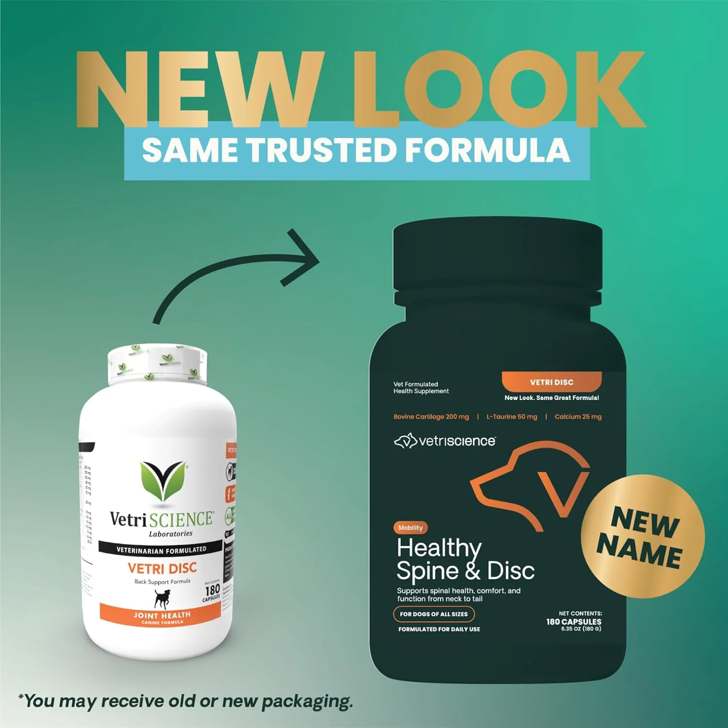 قرص های پشتیبانی از ستون فقرات و کمر VetriScience Vetri Disc حاوی کندرویتین برای سگ ها - پشتیبانی از سلامت مفاصل و تحرک برای سگ های کوچک، متوسط ​​و بزرگ
