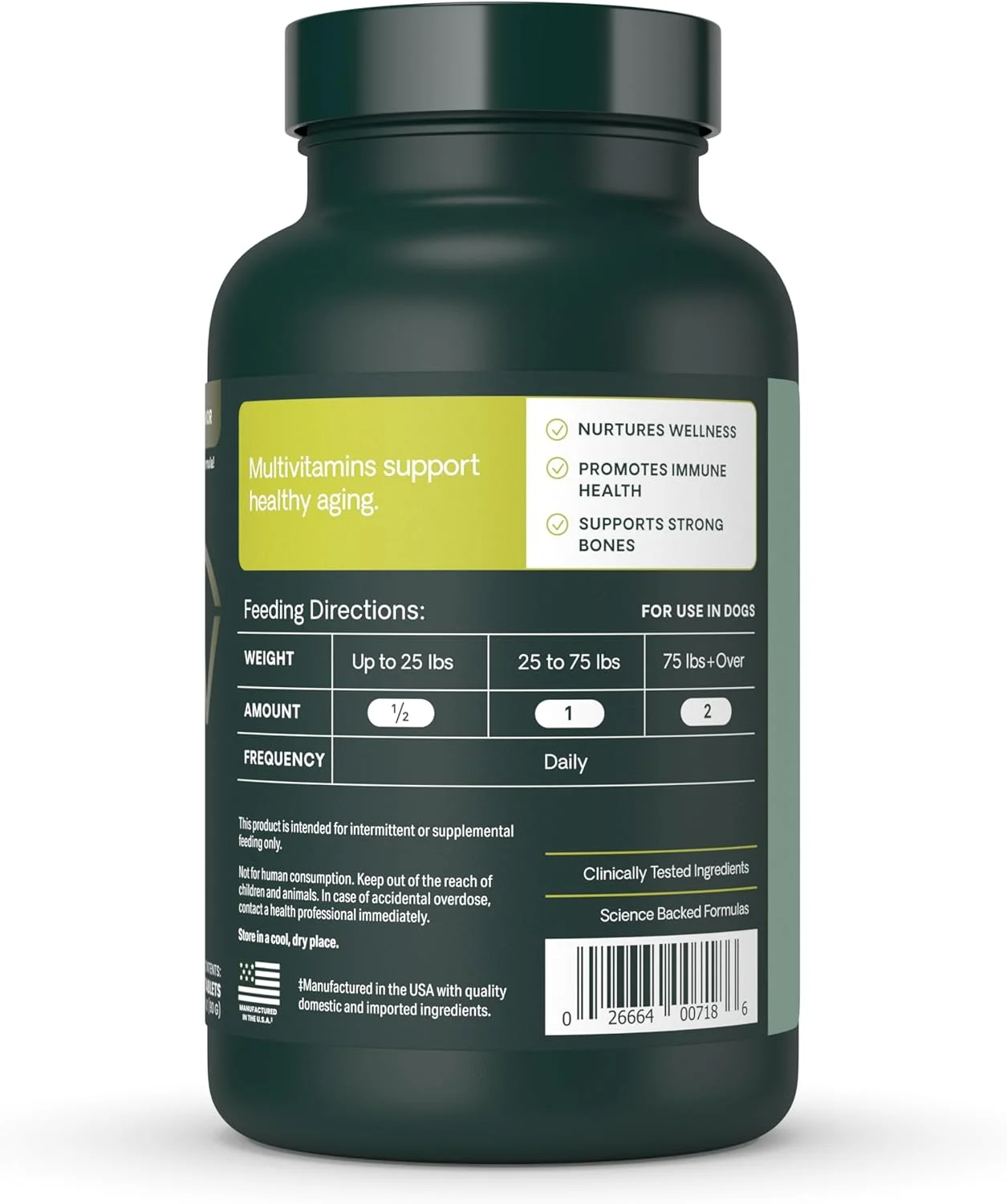 مولتی ویتامین سگ های مسن VETRISCIENCE Canine Plus، قرص جویدنی - مولتی ویتامین سگ های مسن با بیش از 25 ماده مغذی، ویتامین و مواد معدنی ضروری برای سگ ها، مناسب برای رژیم های غذایی خانگی و خام