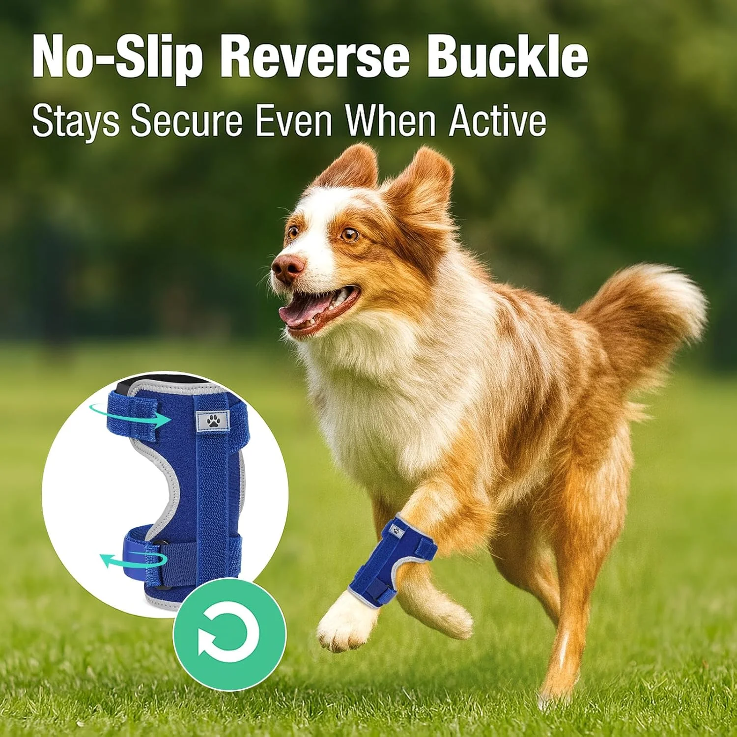 زانوبند جلویی سگ Turfson: آتل قابل تنظیم برای مچ پا، پای جلویی، مچ پا، اندام جلویی، مچ بند با فنرهای فلزی قابل جابجایی و لبه بازتابنده، برای آرتروز، رگ به رگ شدن و پشتیبانی از آسیب