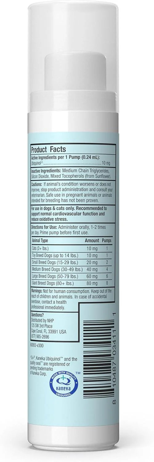 مایع یوبی‌کینول پمپی Bark & Whiskers برای سگ و گربه، 43 میلی‌لیتر، پشتیبانی از عملکرد سالم سیستم ایمنی، فرموله شده توسط دامپزشک، غیر تراریخته، دکتر مرکولا